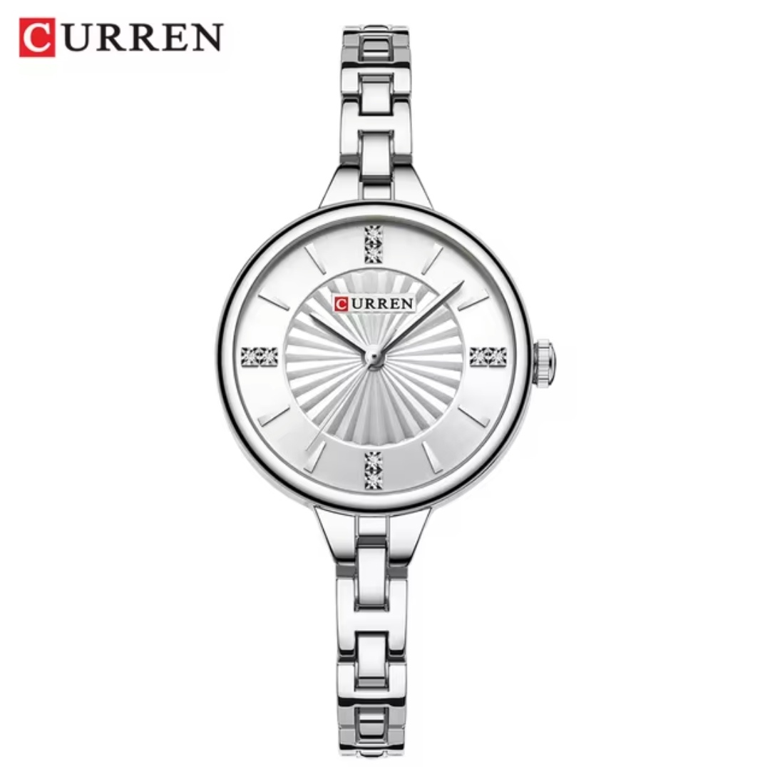Curren 9097 Ladies Chain Watch- Silver Dial- Silver Bezel- Silver Chain- TF Code CR897CF_img_0