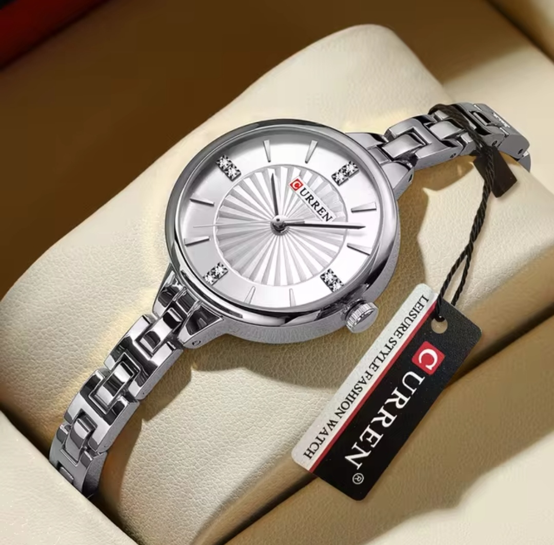 Curren 9097 Ladies Chain Watch- Silver Dial- Silver Bezel- Silver Chain- TF Code CR897CF_img_2