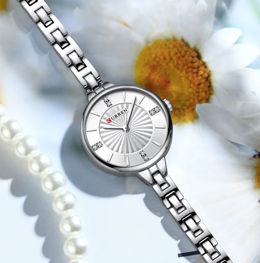 Curren 9097 Ladies Chain Watch- Silver Dial- Silver Bezel- Silver Chain- TF Code CR897CF_img_3