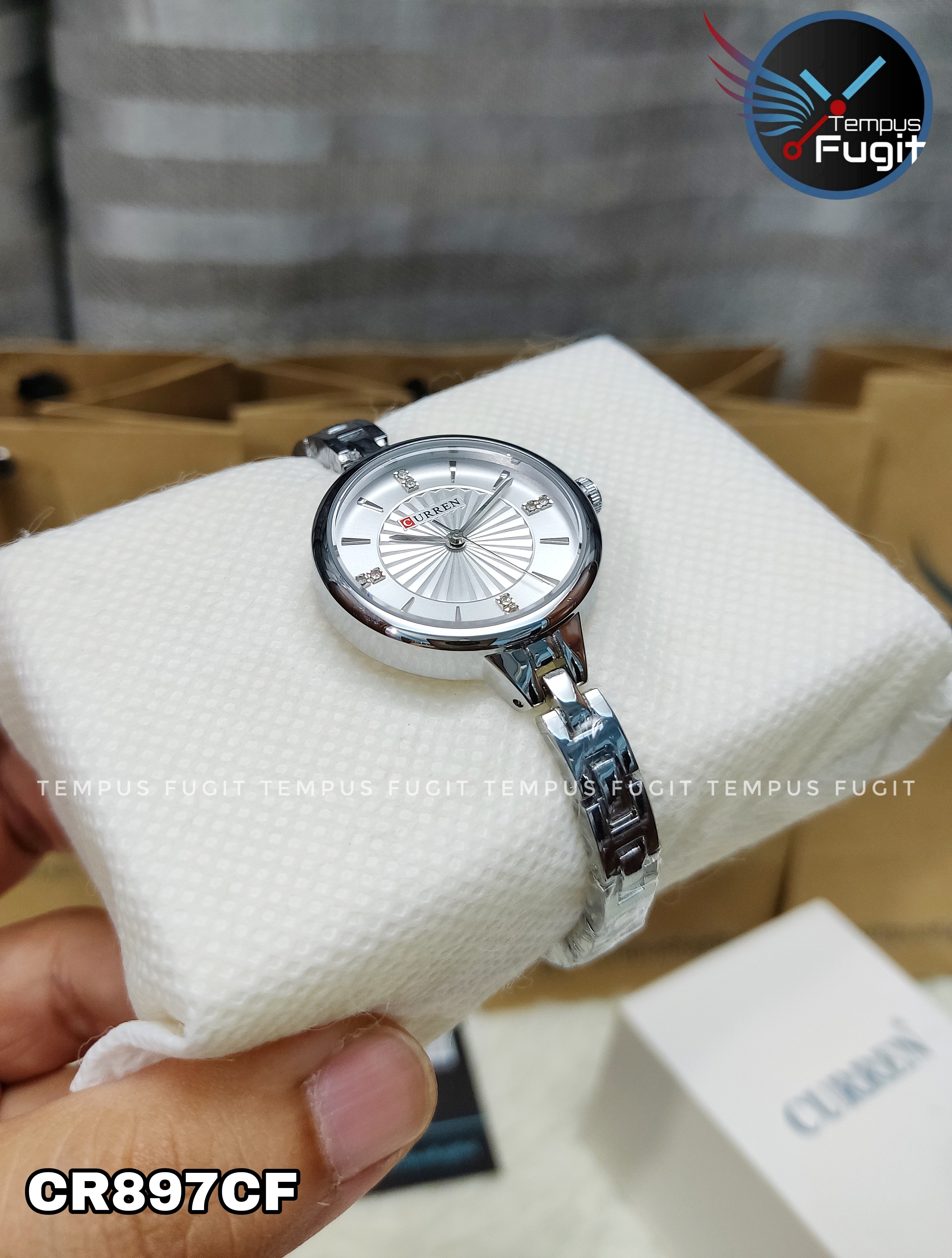 Curren 9097 Ladies Chain Watch- Silver Dial- Silver Bezel- Silver Chain- TF Code CR897CF_img_5