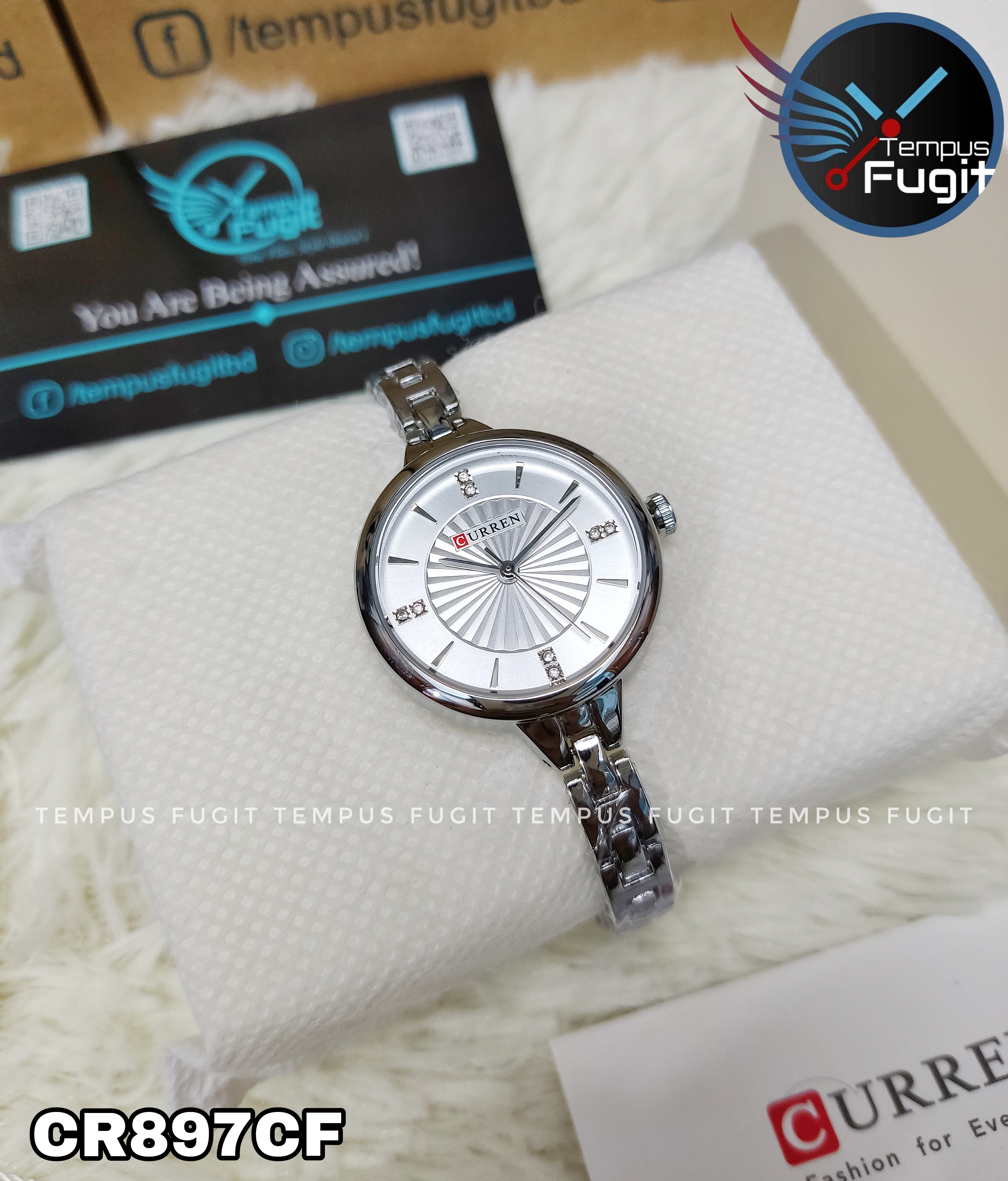 Curren 9097 Ladies Chain Watch- Silver Dial- Silver Bezel- Silver Chain- TF Code CR897CF_img_6