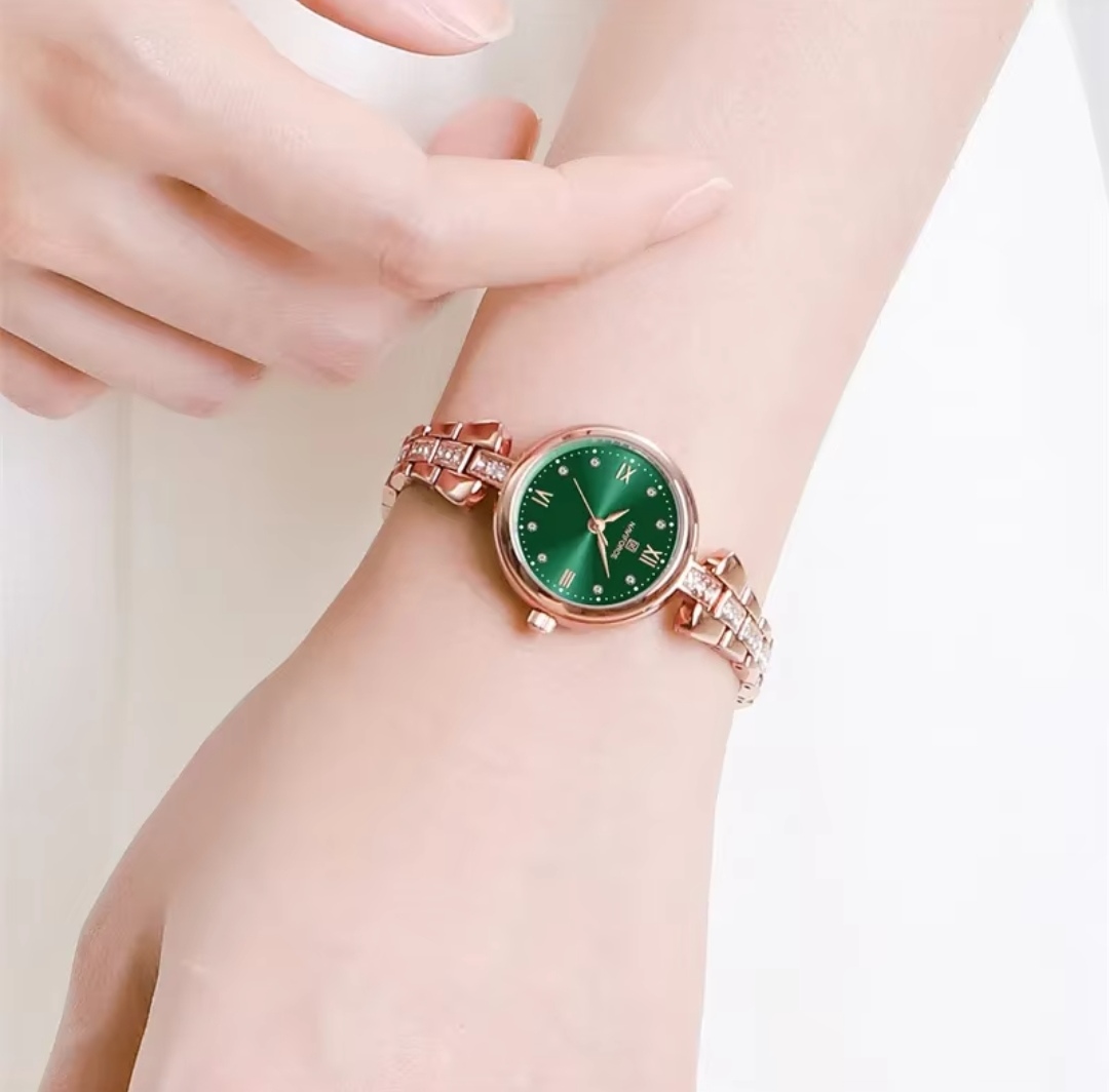 Naviforce 5034 Ladies Chain Watch- Green Dial- Rose Golden Bezel- Rose Golden Chain- TF Code NF926CF_img_3