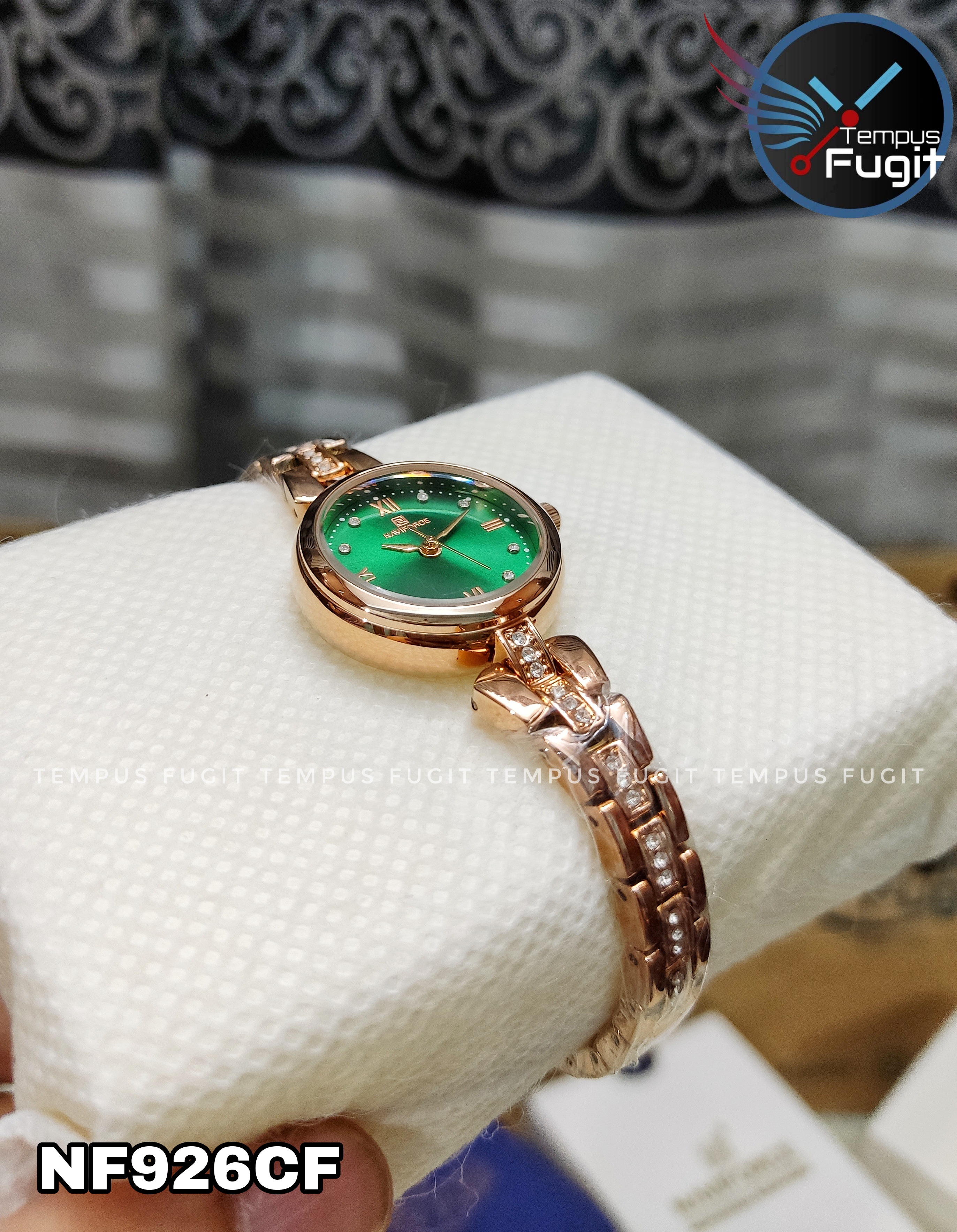 Naviforce 5034 Ladies Chain Watch- Green Dial- Rose Golden Bezel- Rose Golden Chain- TF Code NF926CF_img_9