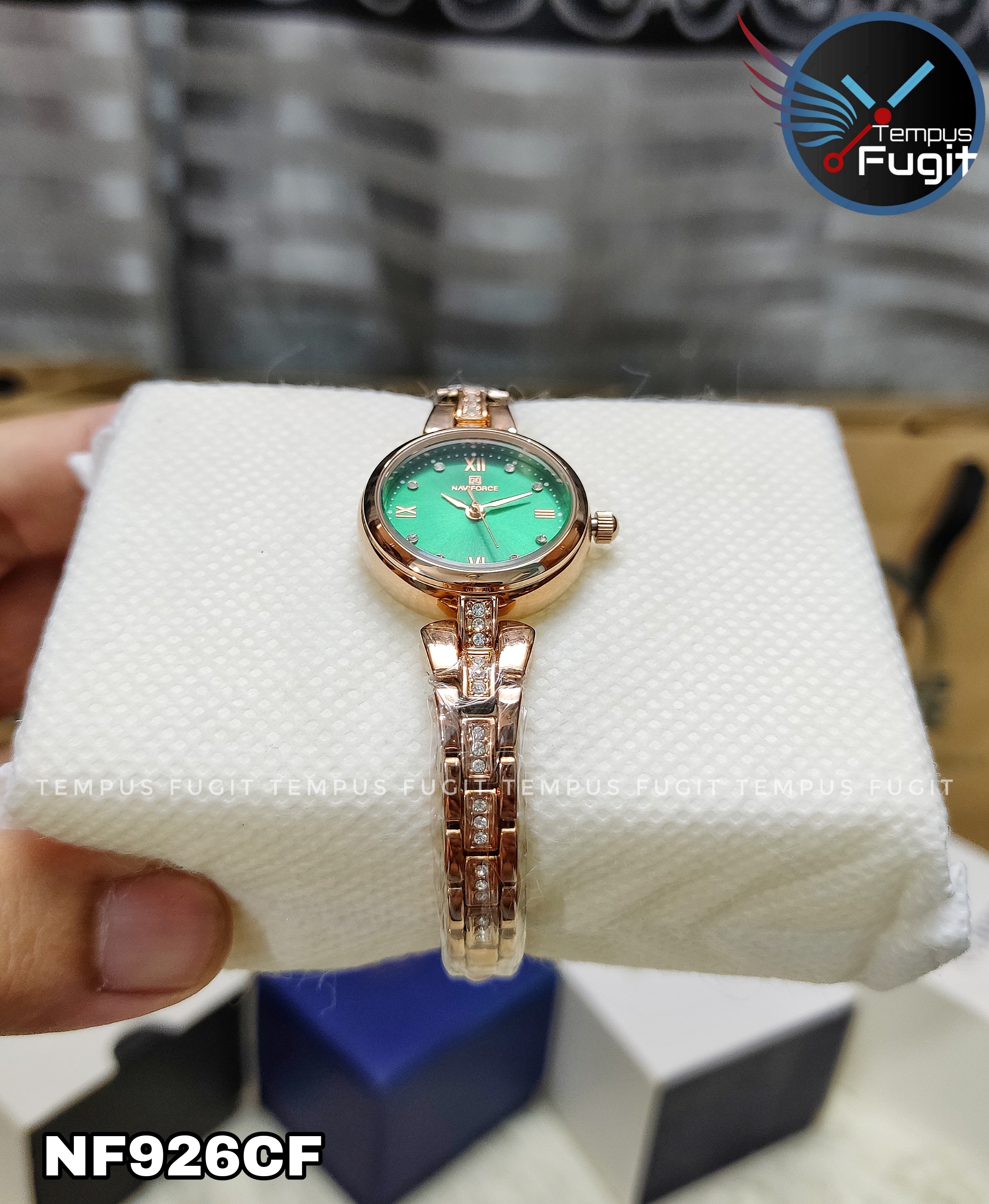 Naviforce 5034 Ladies Chain Watch- Green Dial- Rose Golden Bezel- Rose Golden Chain- TF Code NF926CF_img_10