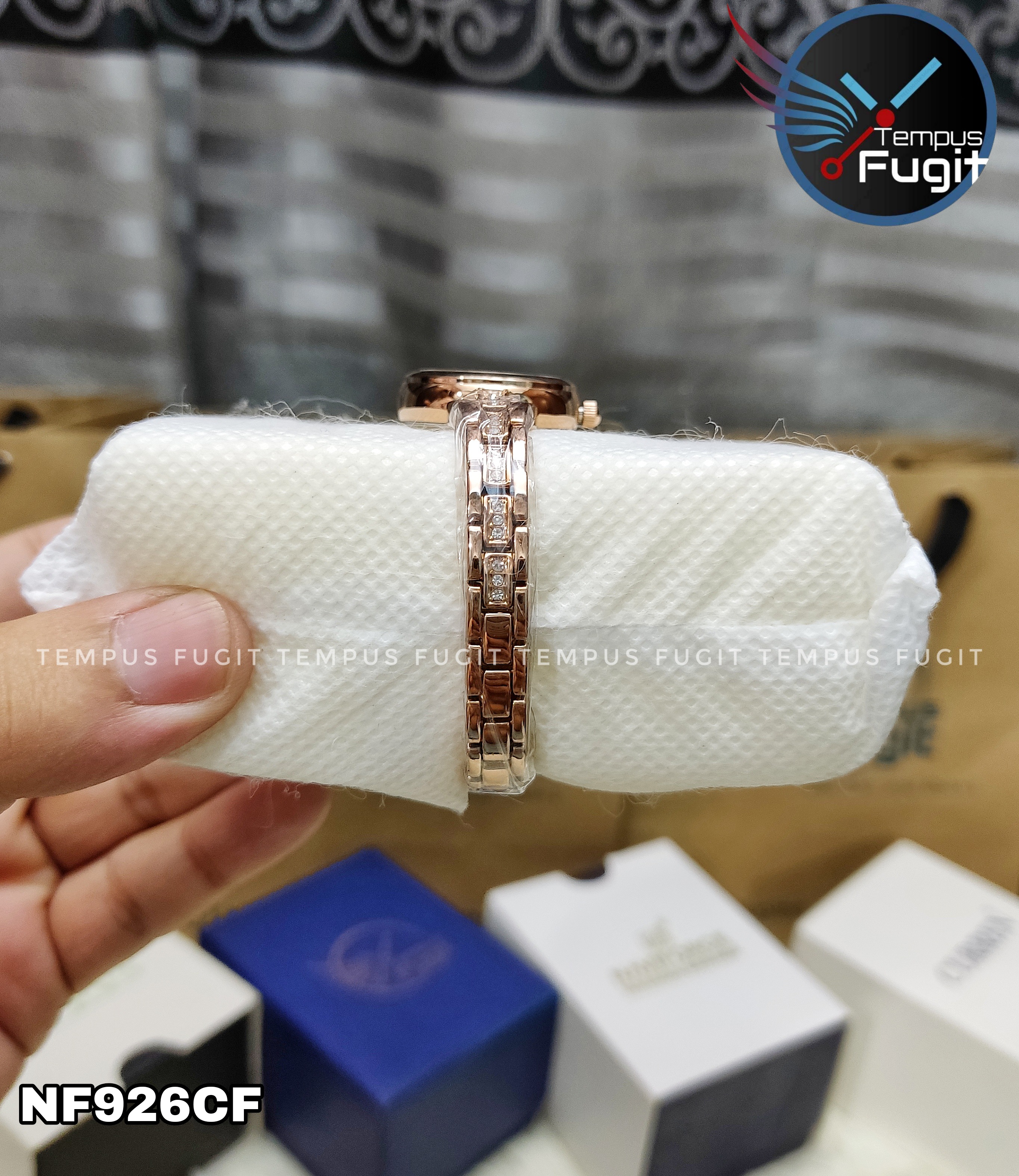 Naviforce 5034 Ladies Chain Watch- Green Dial- Rose Golden Bezel- Rose Golden Chain- TF Code NF926CF_img_11