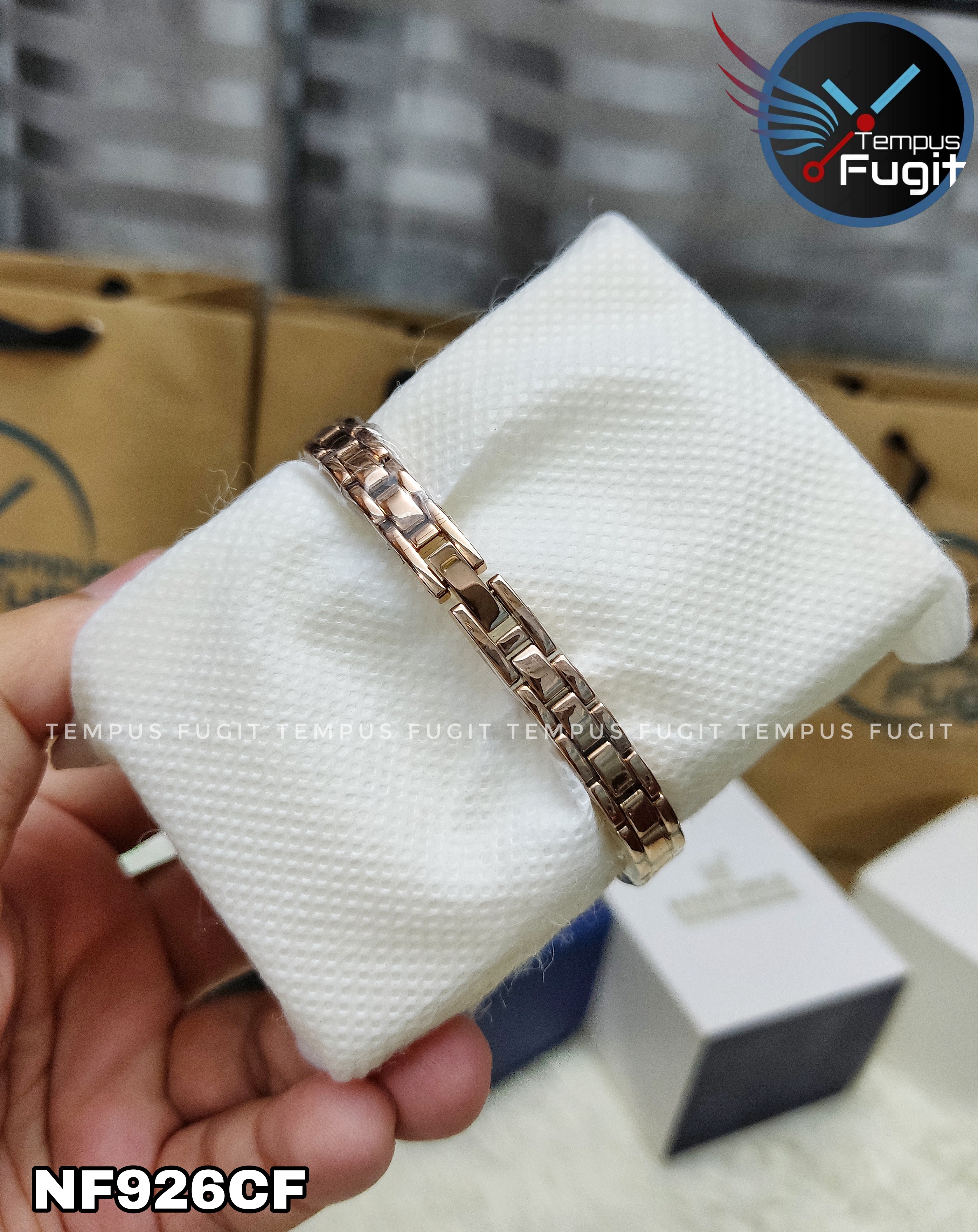 Naviforce 5034 Ladies Chain Watch- Green Dial- Rose Golden Bezel- Rose Golden Chain- TF Code NF926CF_img_12