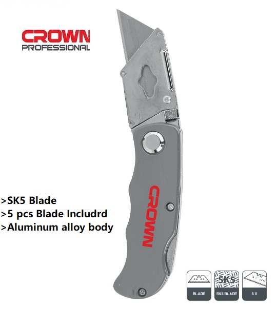 CROWN 6" Professional Foldable knife, Anti Cutter, SK5 blades, Aluminum alloy; CPHKN-FBA6_img_3