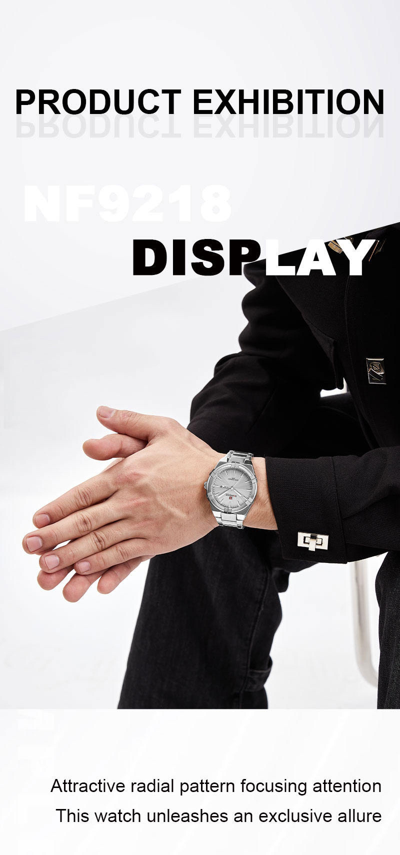 Naviforce 9218 Gents Chain Watch- Silver Dial- Silver- Bezel- Silver Chain- TF Code NF994CM_img_3