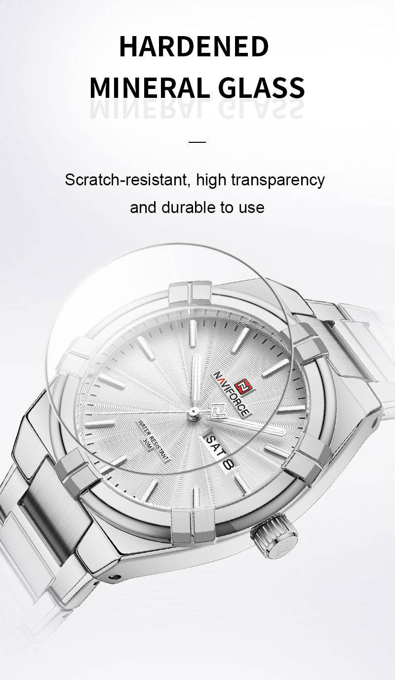 Naviforce 9218 Gents Chain Watch- Silver Dial- Silver- Bezel- Silver Chain- TF Code NF994CM_img_11