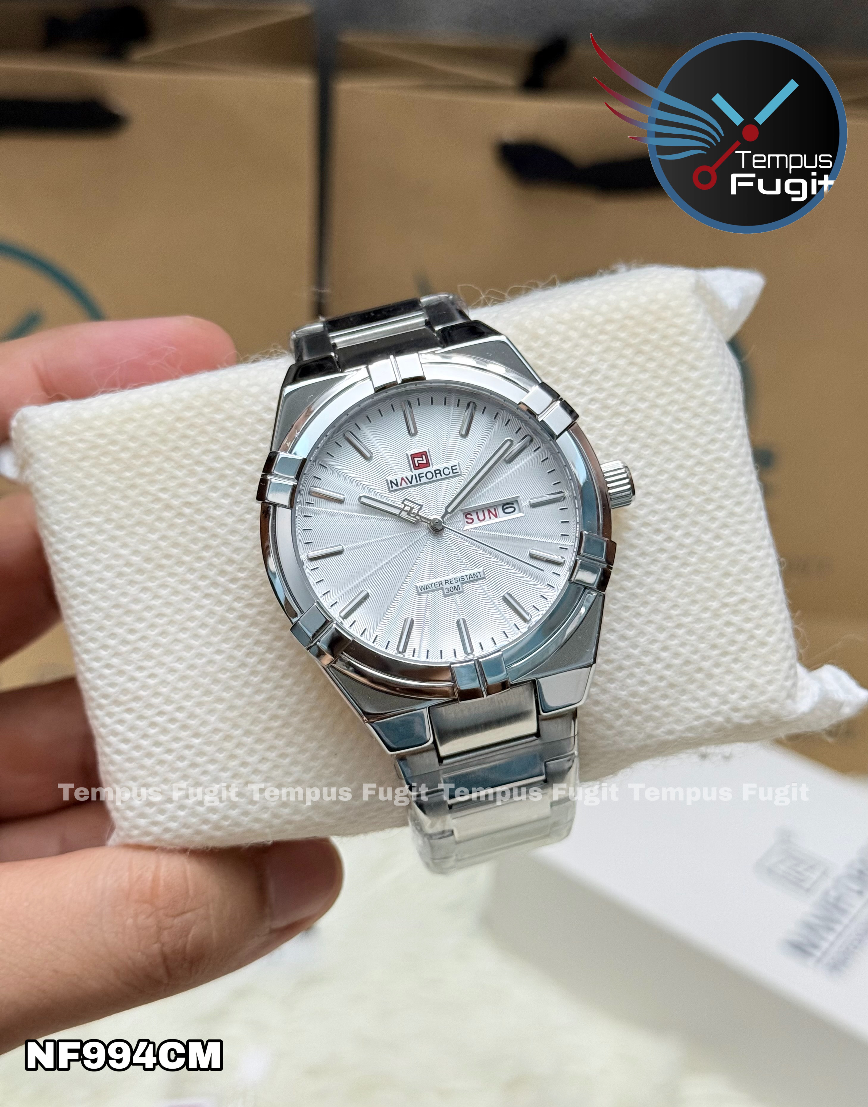 Naviforce 9218 Gents Chain Watch- Silver Dial- Silver- Bezel- Silver Chain- TF Code NF994CM_img_14