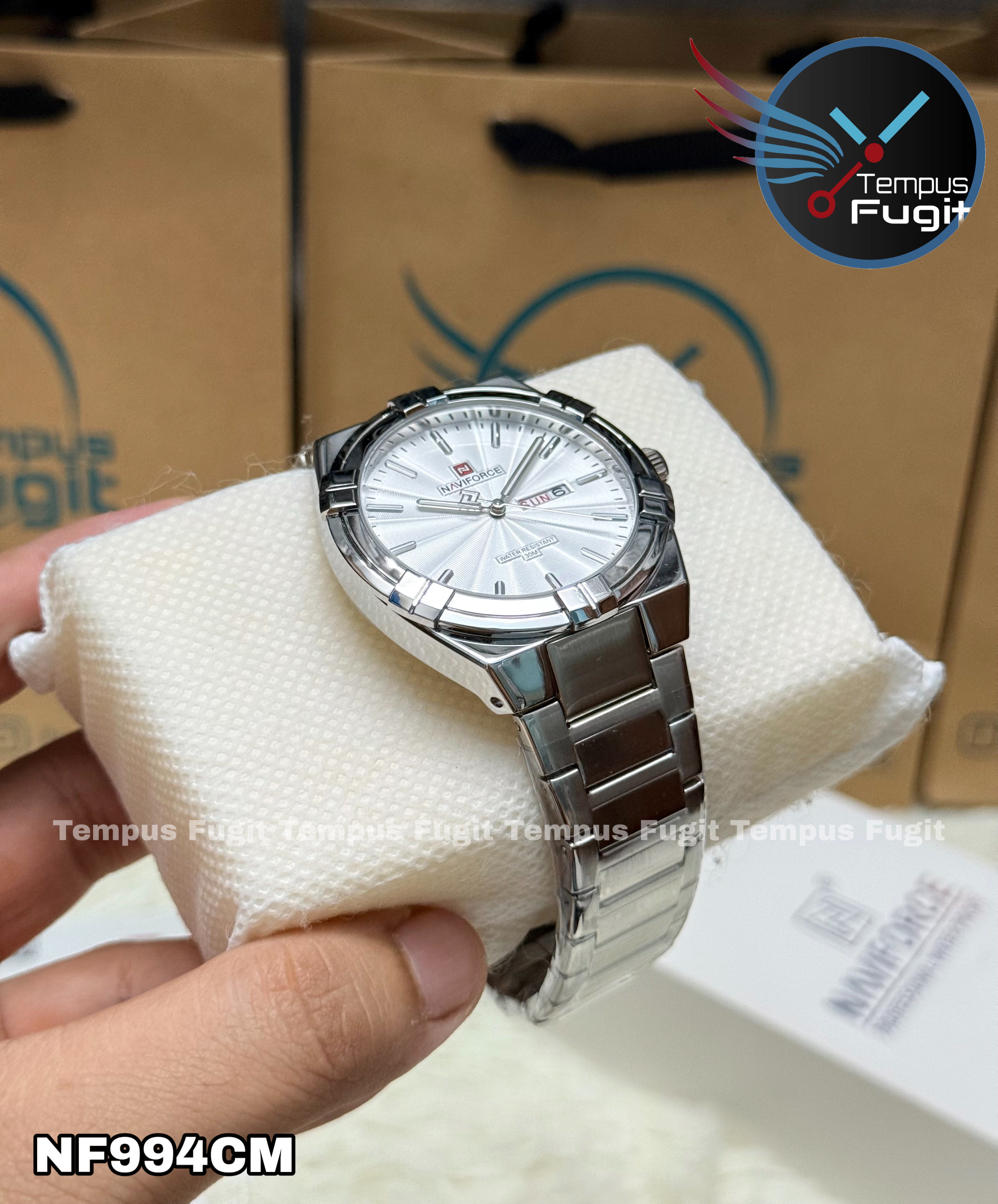 Naviforce 9218 Gents Chain Watch- Silver Dial- Silver- Bezel- Silver Chain- TF Code NF994CM_img_15