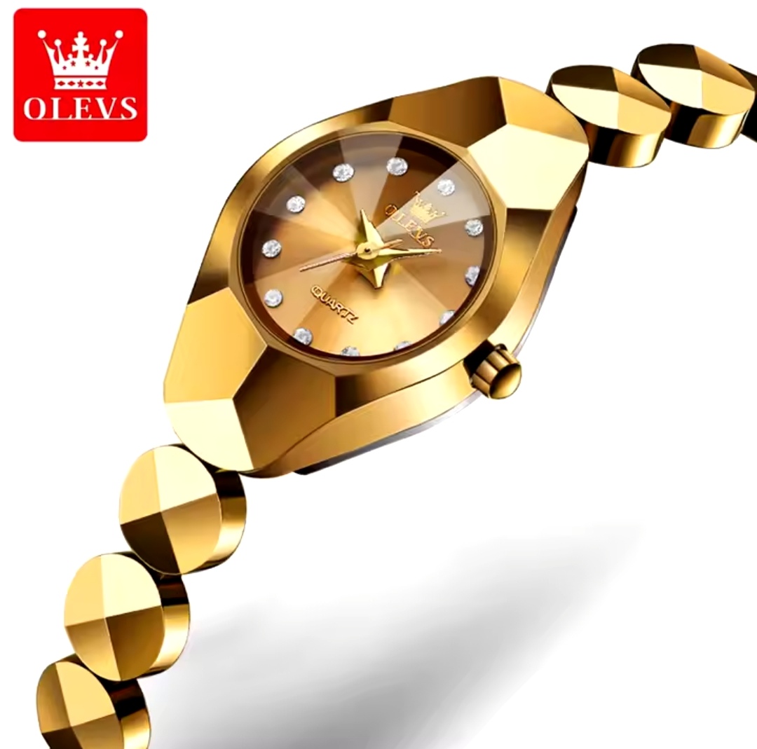 OLEVS 7007 Ladies Chain Watch- Golden Dial- Golden Bezel- Golden Chain- TF Code OL920CF_img_6