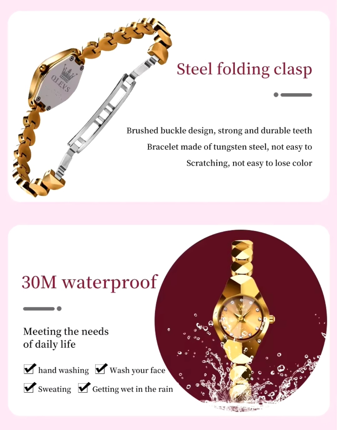 OLEVS 7007 Ladies Chain Watch- Golden Dial- Golden Bezel- Golden Chain- TF Code OL920CF_img_7