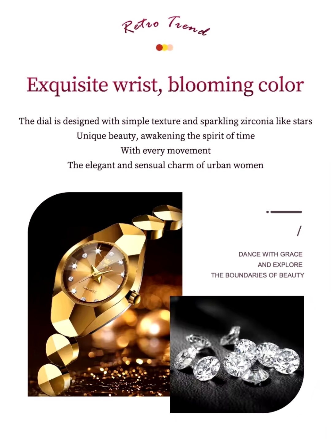 OLEVS 7007 Ladies Chain Watch- Golden Dial- Golden Bezel- Golden Chain- TF Code OL920CF_img_9