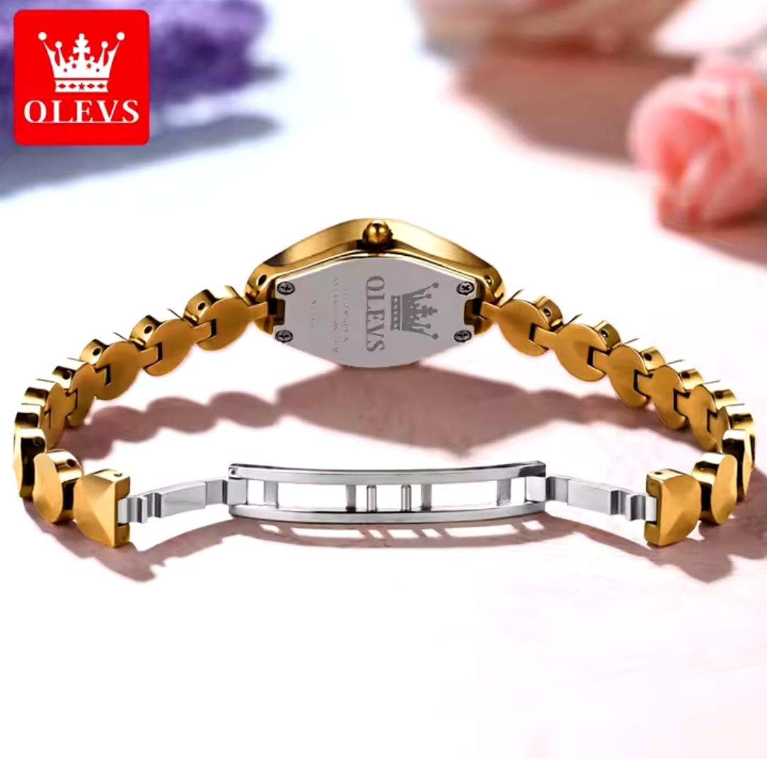 OLEVS 7007 Ladies Chain Watch- Golden Dial- Golden Bezel- Golden Chain- TF Code OL920CF_img_10