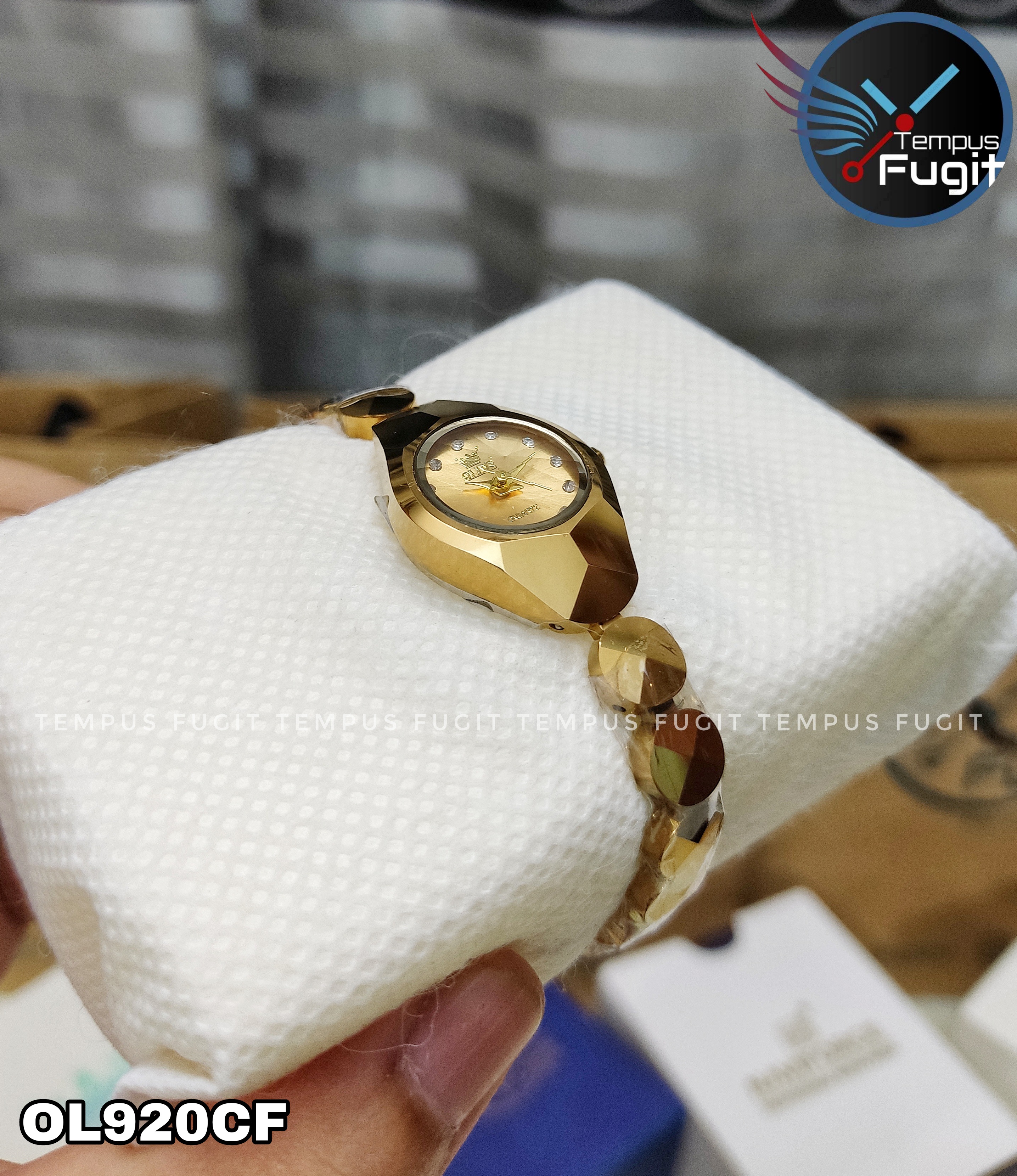 OLEVS 7007 Ladies Chain Watch- Golden Dial- Golden Bezel- Golden Chain- TF Code OL920CF_img_13