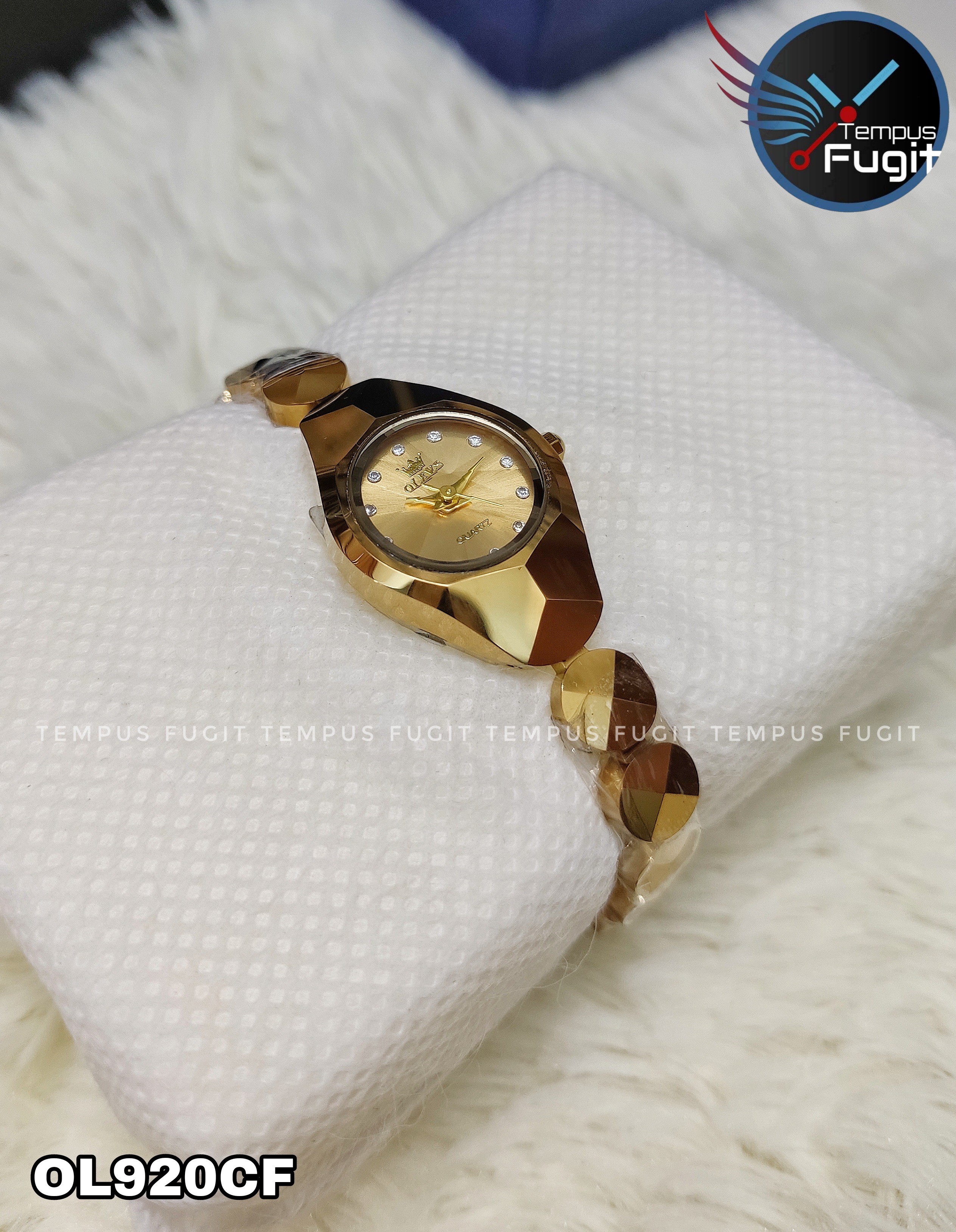 OLEVS 7007 Ladies Chain Watch- Golden Dial- Golden Bezel- Golden Chain- TF Code OL920CF_img_16