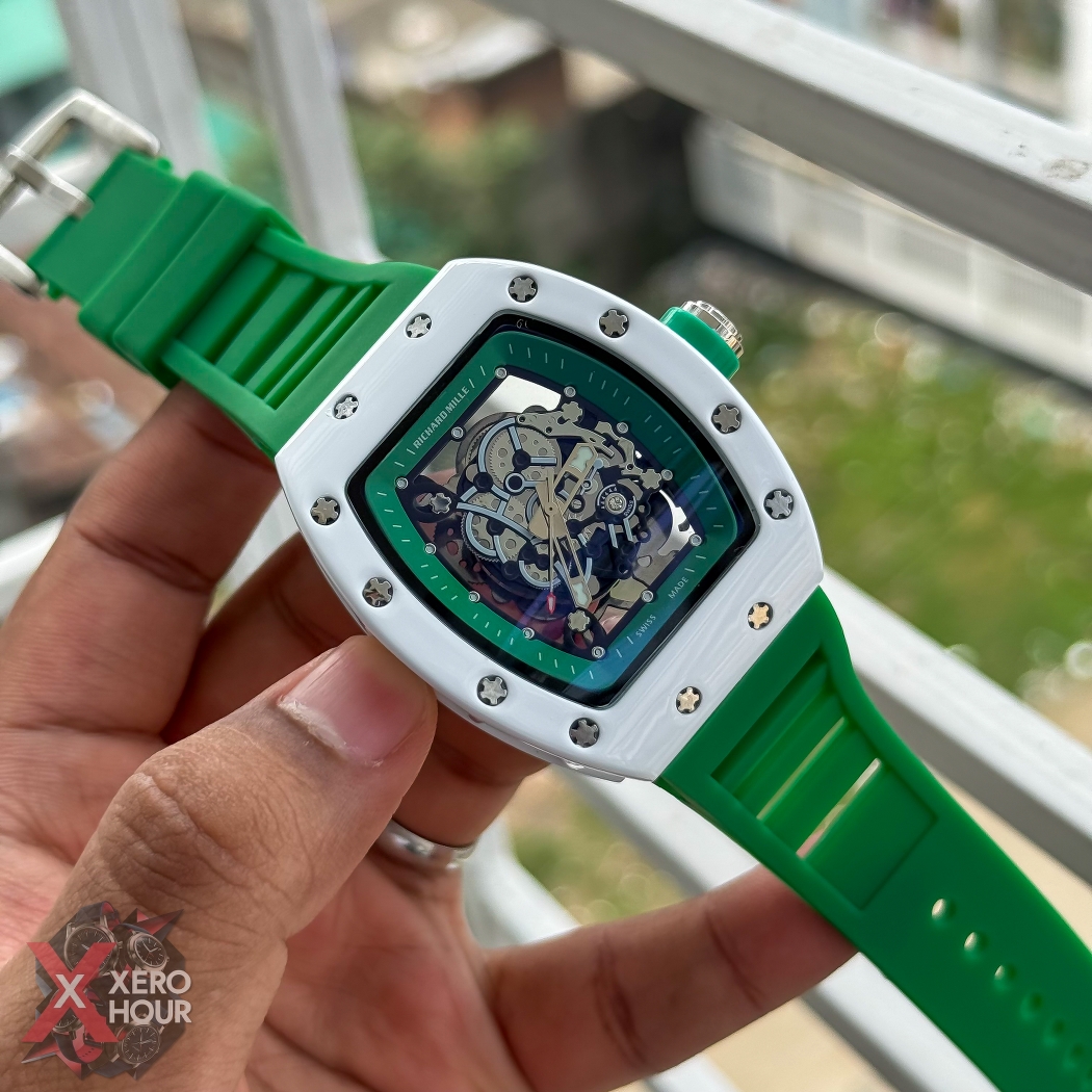 Richard Mille Buba Edition | White dial Green Strap silicon