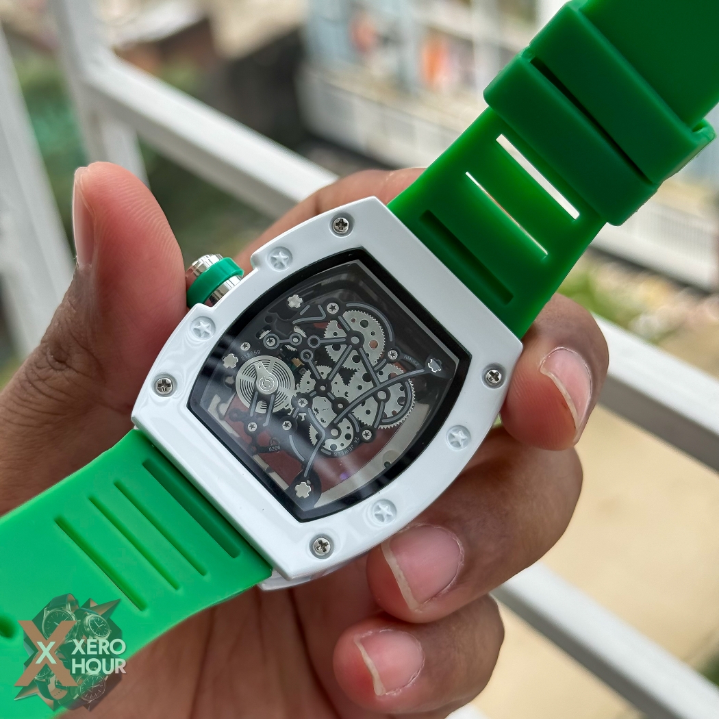 Richard Mille Buba Edition | White dial Green Strap silicon_img_2