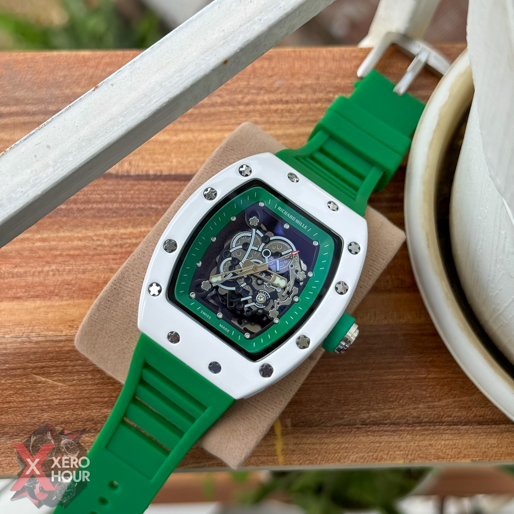 Richard Mille Buba Edition | White dial Green Strap silicon_img_3