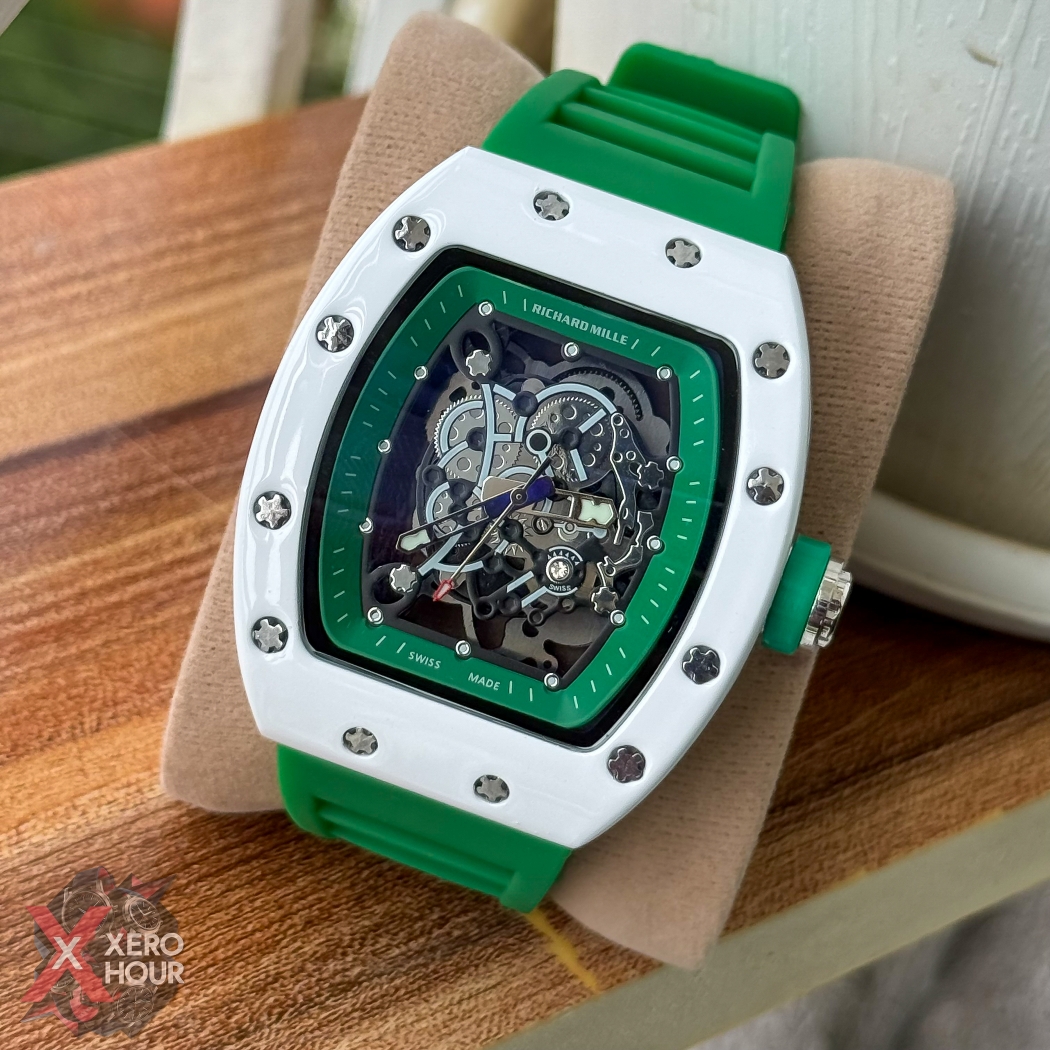 Richard Mille Buba Edition | White dial Green Strap silicon_img_6
