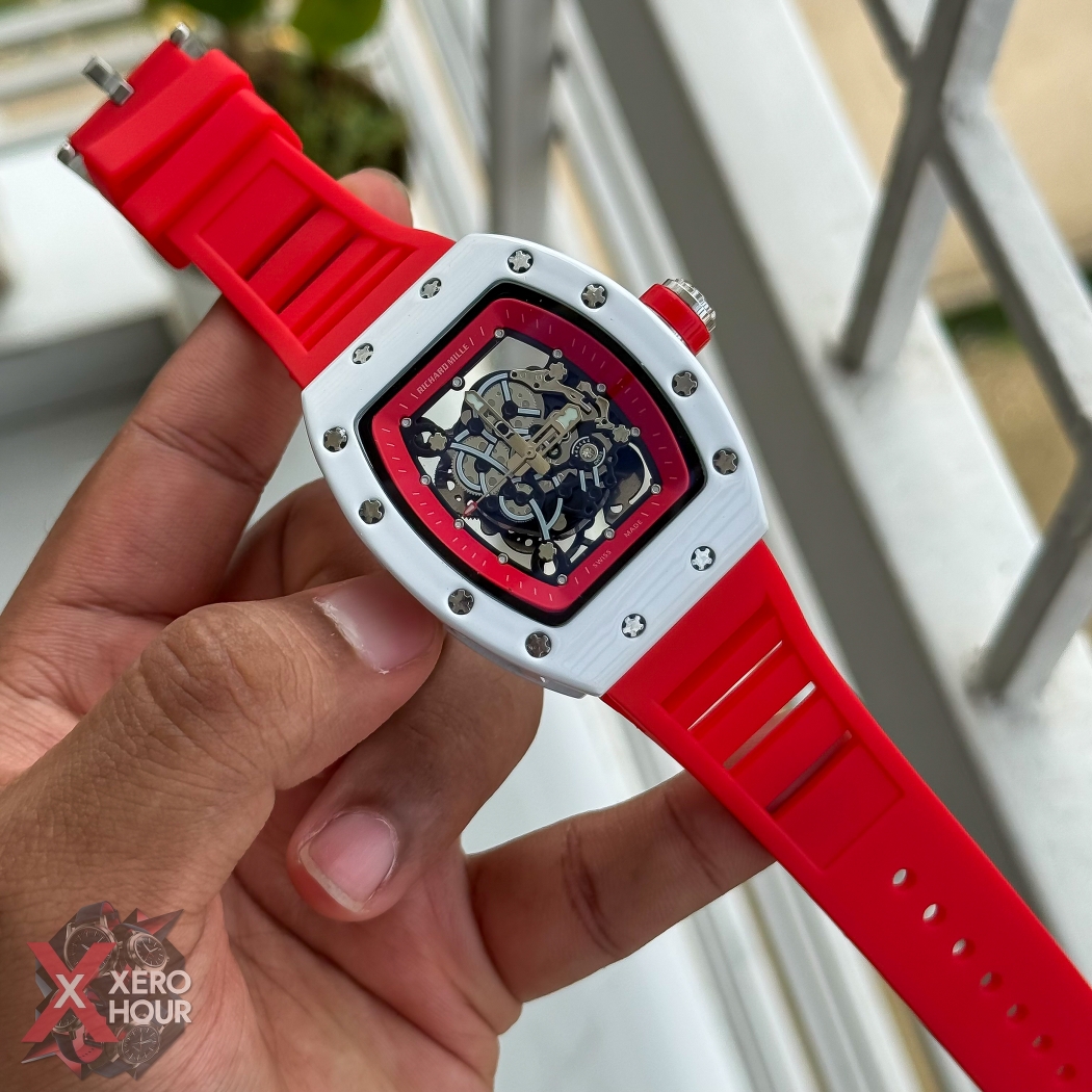Richard Mille Buba Edition | White Dial Red Strap silicon_img_2