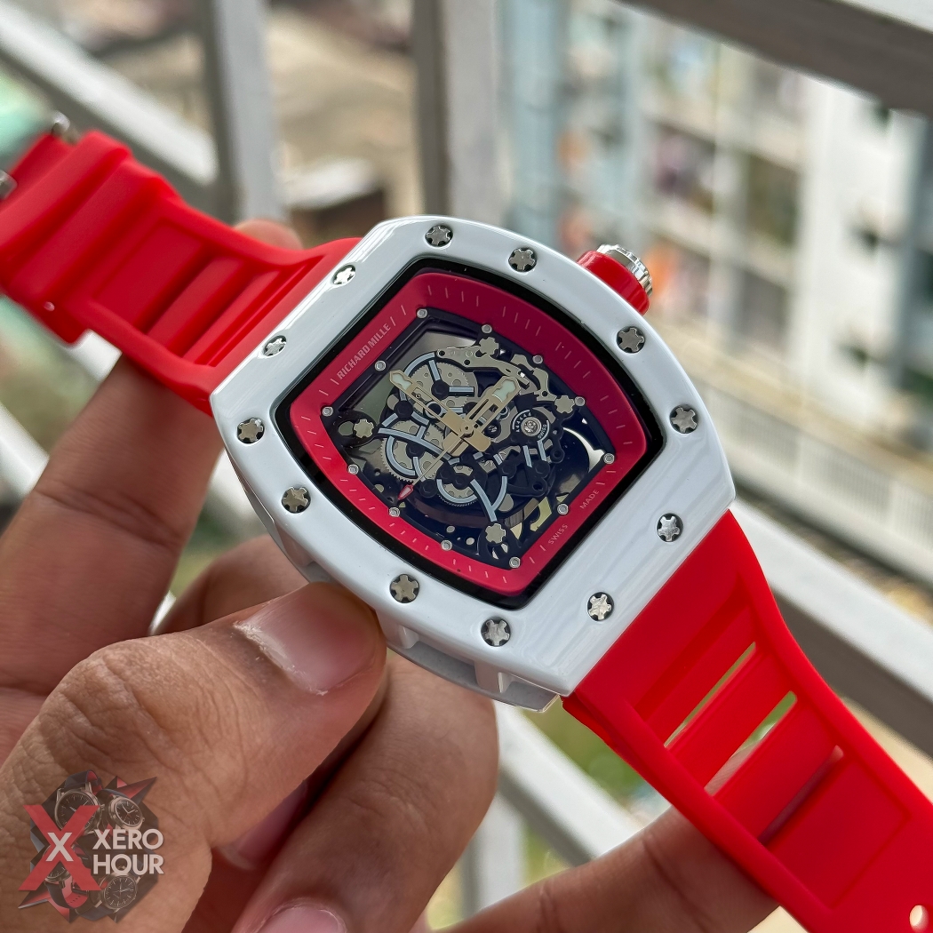 Richard Mille Buba Edition | White Dial Red Strap silicon_img_3
