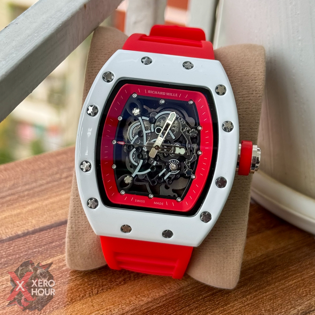 Richard Mille Buba Edition | White Dial Red Strap silicon_img_6
