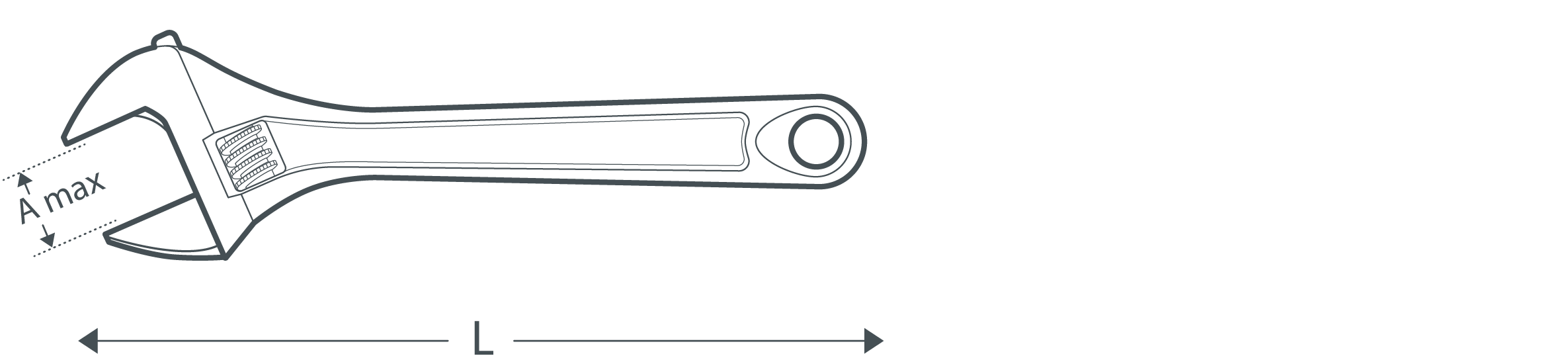 CROWN Professional Adjustable wrenches ( 6" | 8" | 10" | 12" ), Carbon steel; CPHWA-CNA06_img_3