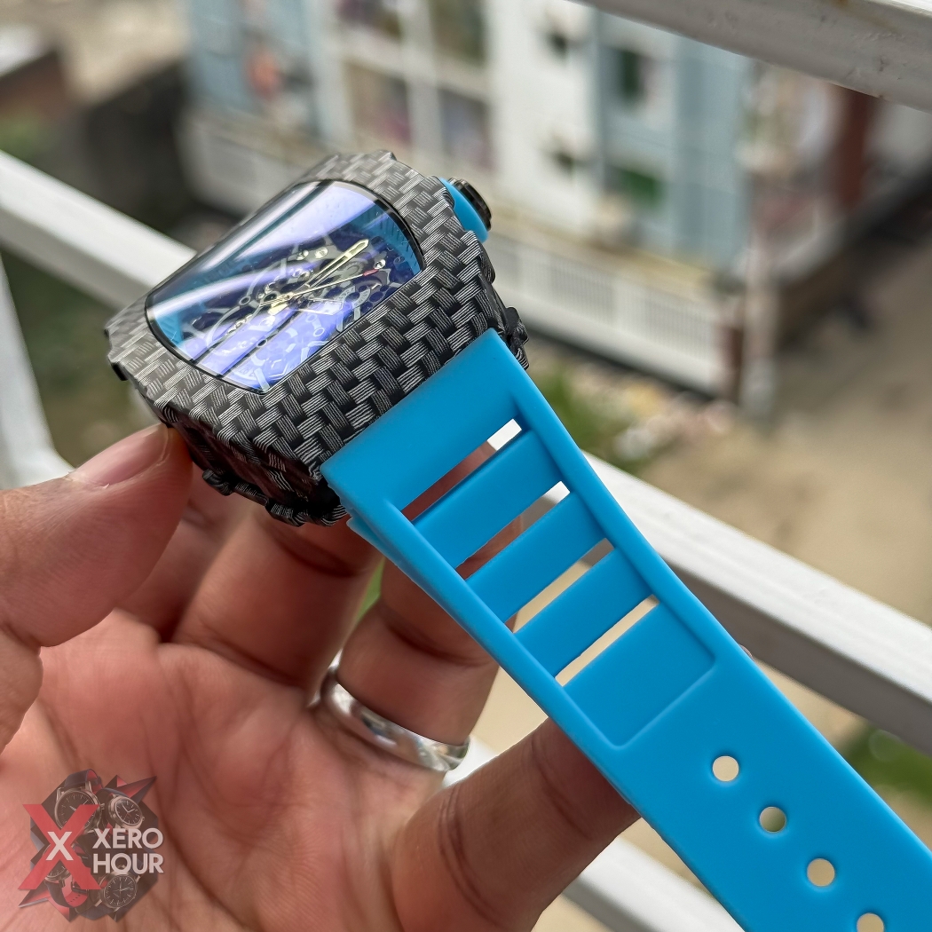 Richard Mille Carbon Edition | Black Dial  Sky Blue Silicon strap_img_1