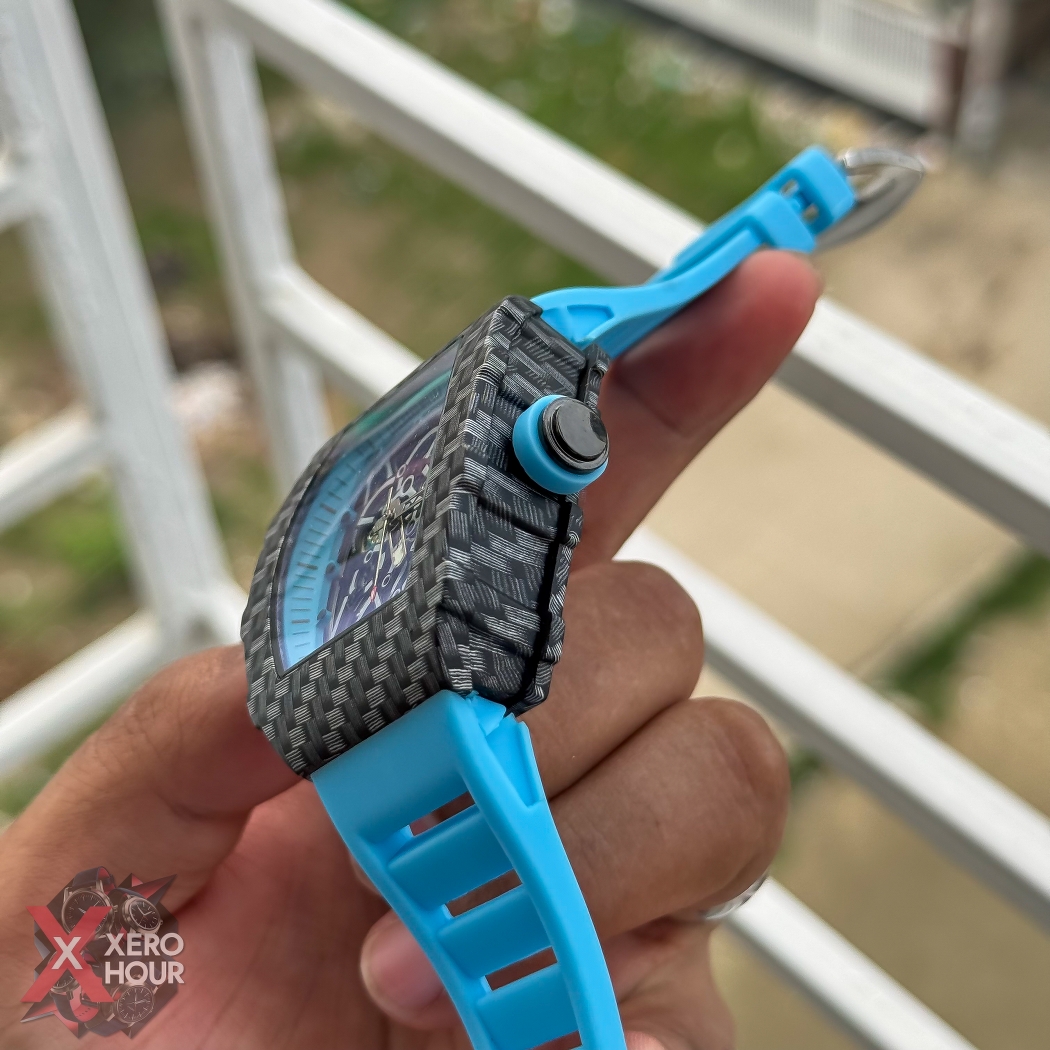 Richard Mille Carbon Edition | Black Dial  Sky Blue Silicon strap_img_2