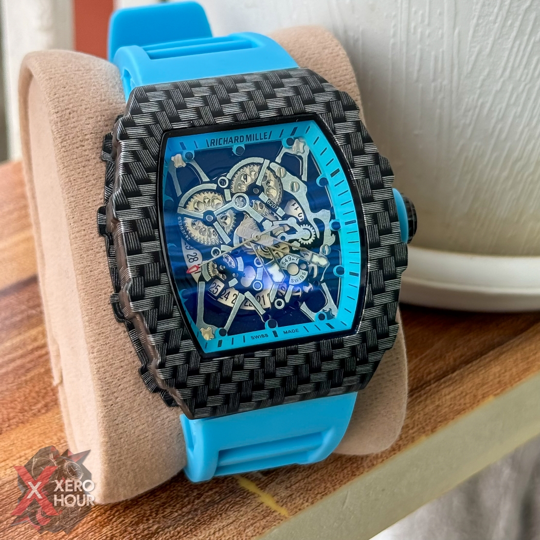 Richard Mille Carbon Edition | Black Dial  Sky Blue Silicon strap_img_4
