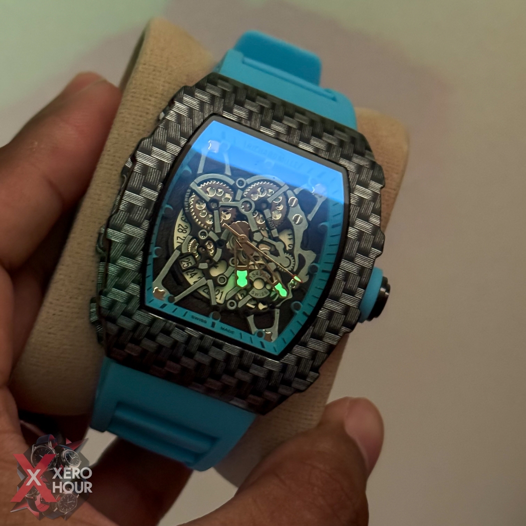 Richard Mille Carbon Edition | Black Dial  Sky Blue Silicon strap_img_7