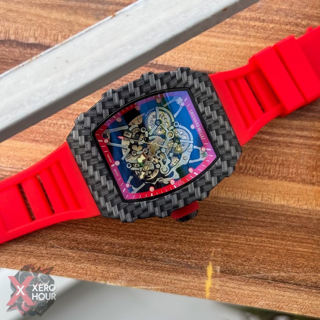 Richard Mille Carbon Edition | Black Dial Red Silicon Strap_img_2