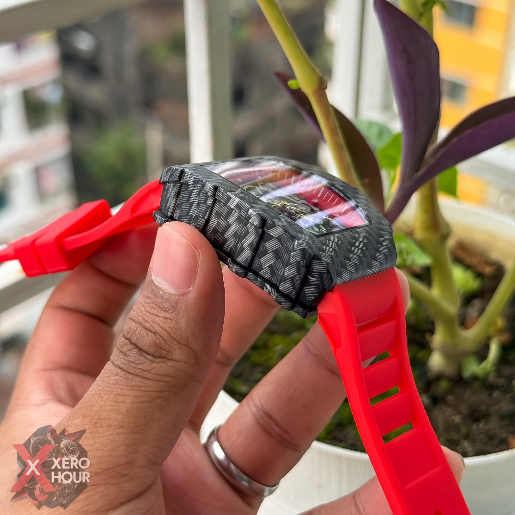Richard Mille Carbon Edition | Black Dial Red Silicon Strap_img_3