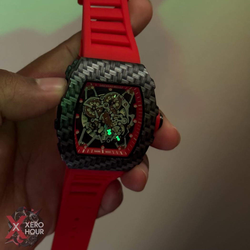 Richard Mille Carbon Edition | Black Dial Red Silicon Strap_img_4