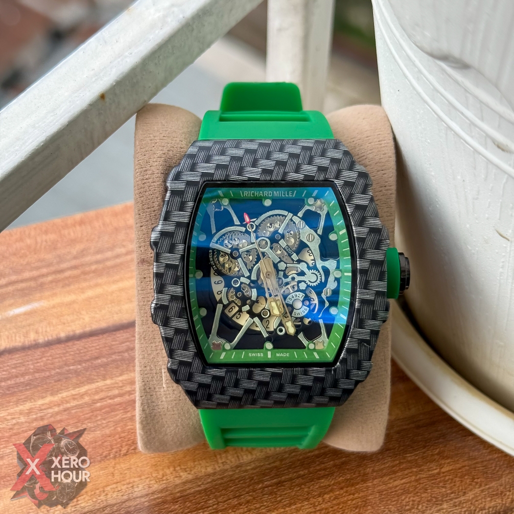 Richard Mille Carbon Edition | Black Dial Green Silicon Strap_img_1