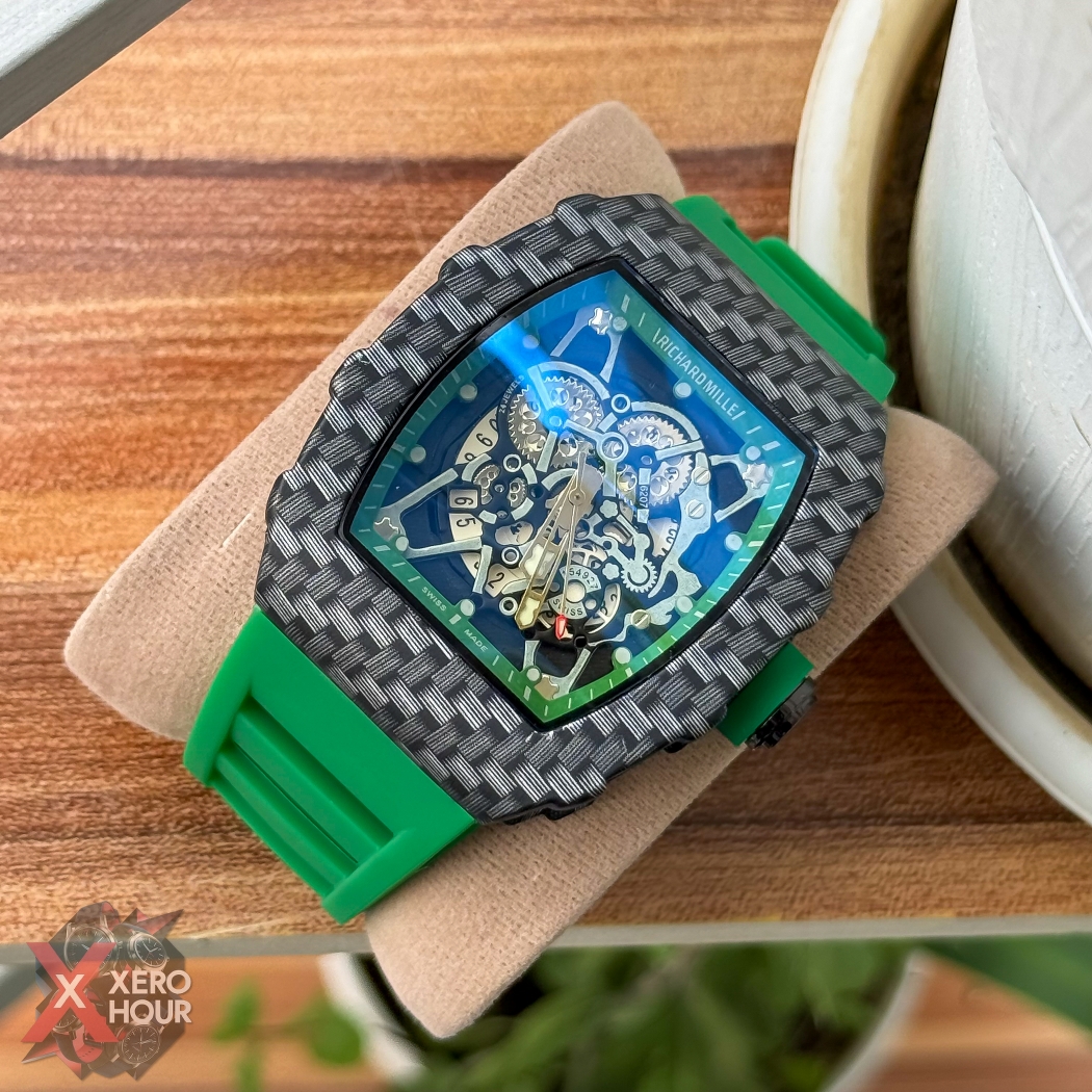 Richard Mille Carbon Edition | Black Dial Green Silicon Strap_img_2