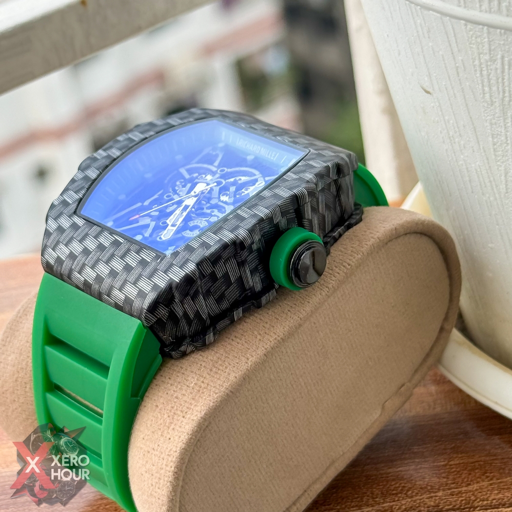 Richard Mille Carbon Edition | Black Dial Green Silicon Strap_img_3