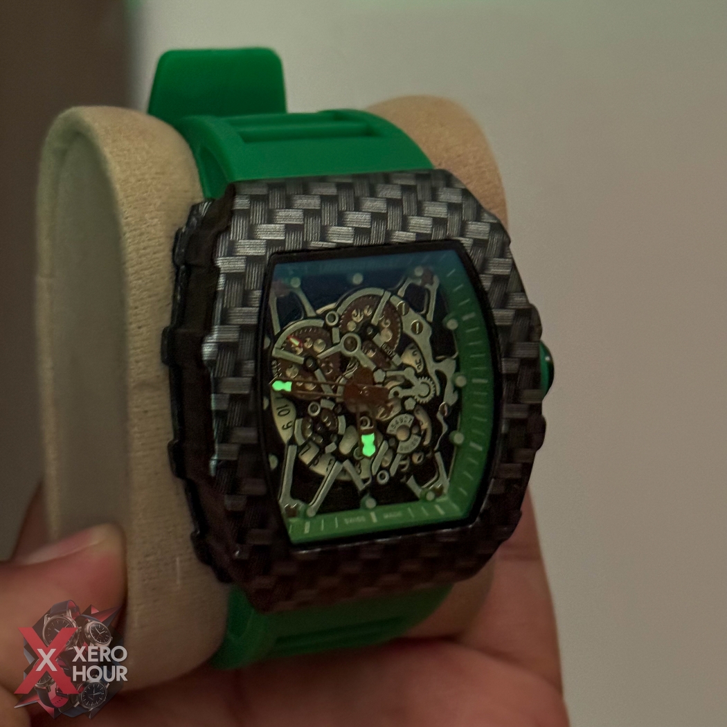 Richard Mille Carbon Edition | Black Dial Green Silicon Strap_img_6