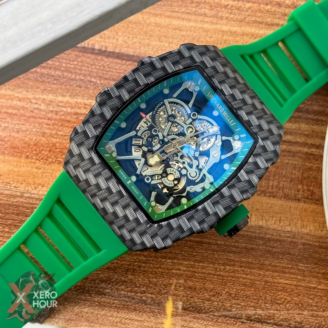 Richard Mille Carbon Edition | Black Dial Green Silicon Strap_img_8