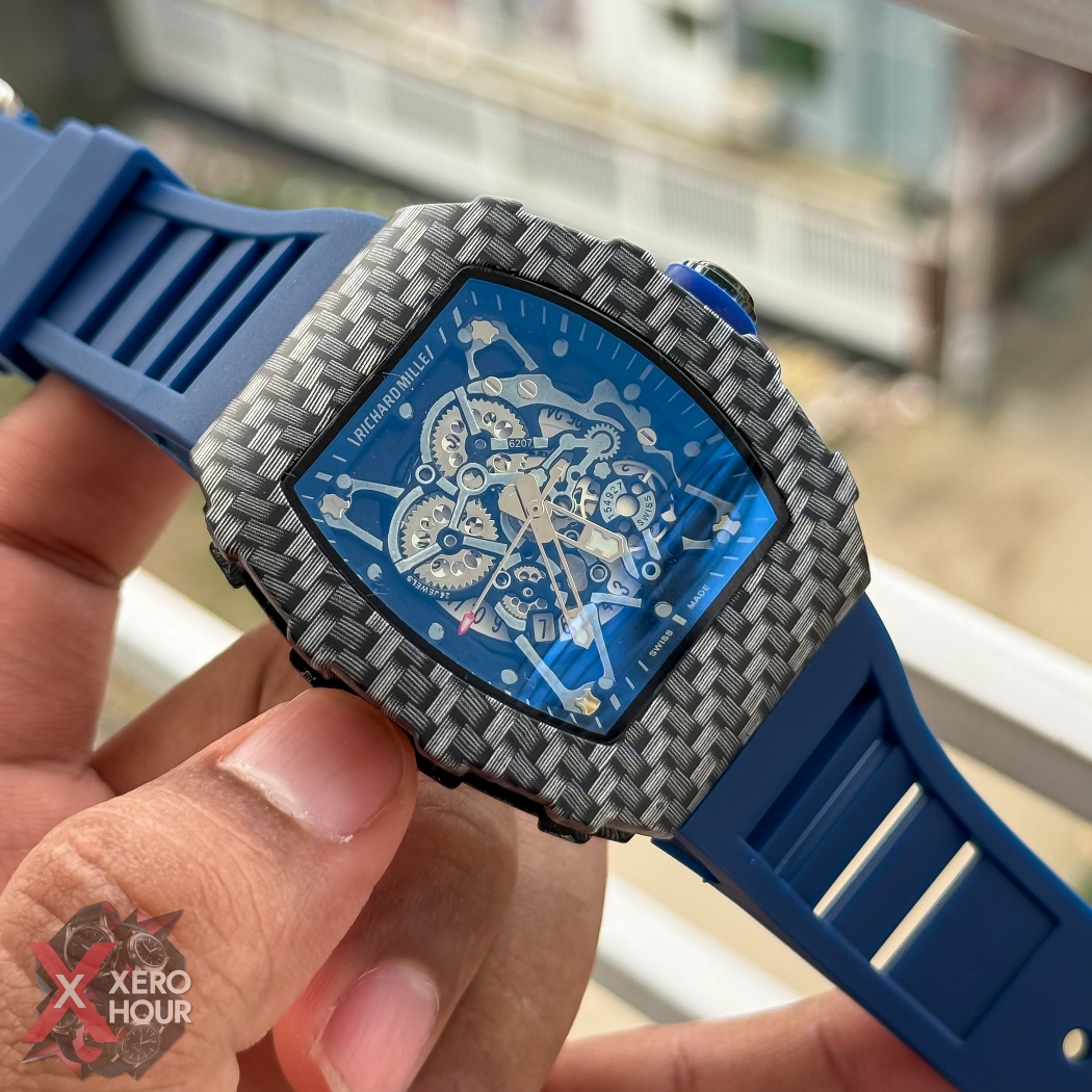 Richard Mille Carbon Edition | Black Dial  Deep Blue Silicon strap_img_1