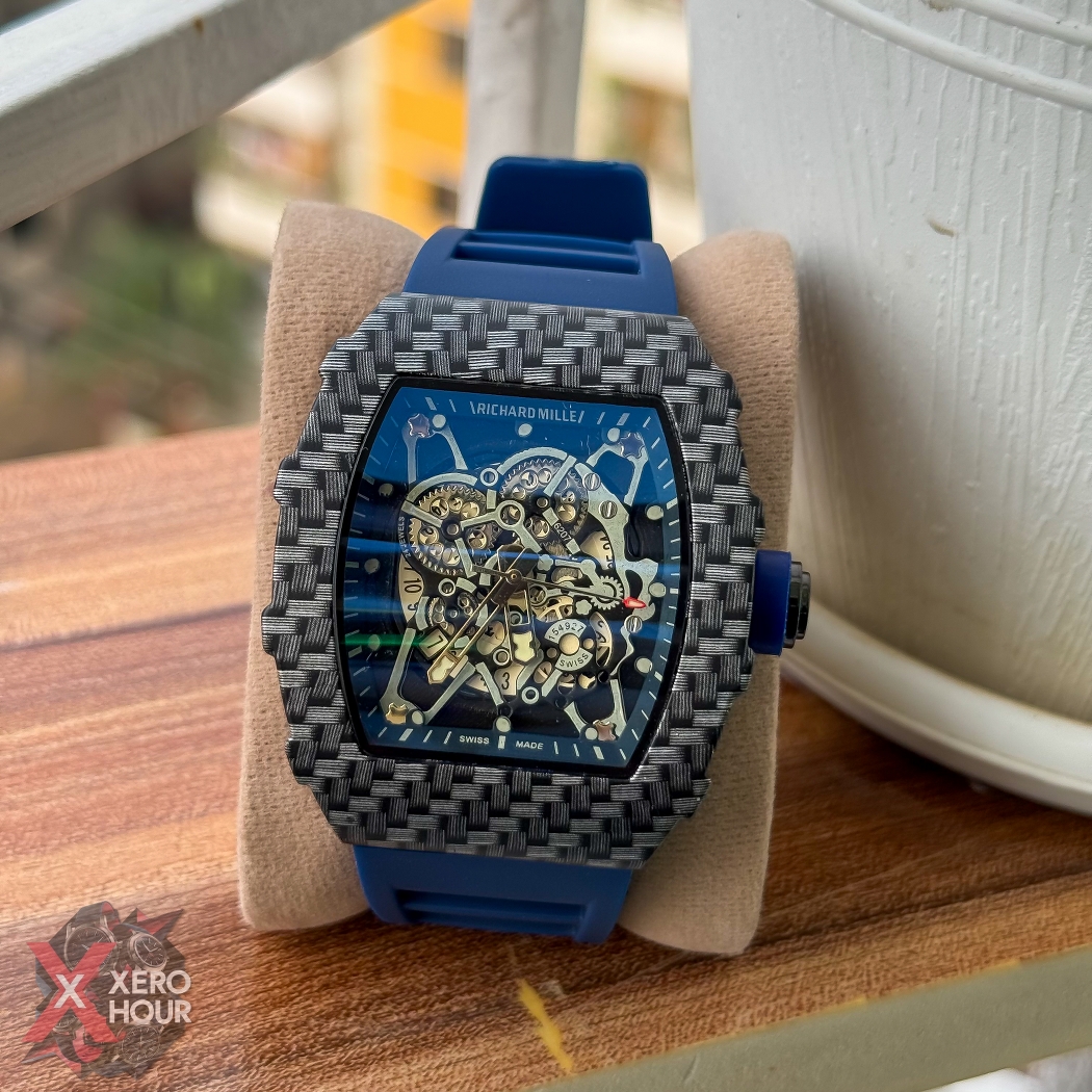 Richard Mille Carbon Edition | Black Dial  Deep Blue Silicon strap_img_4