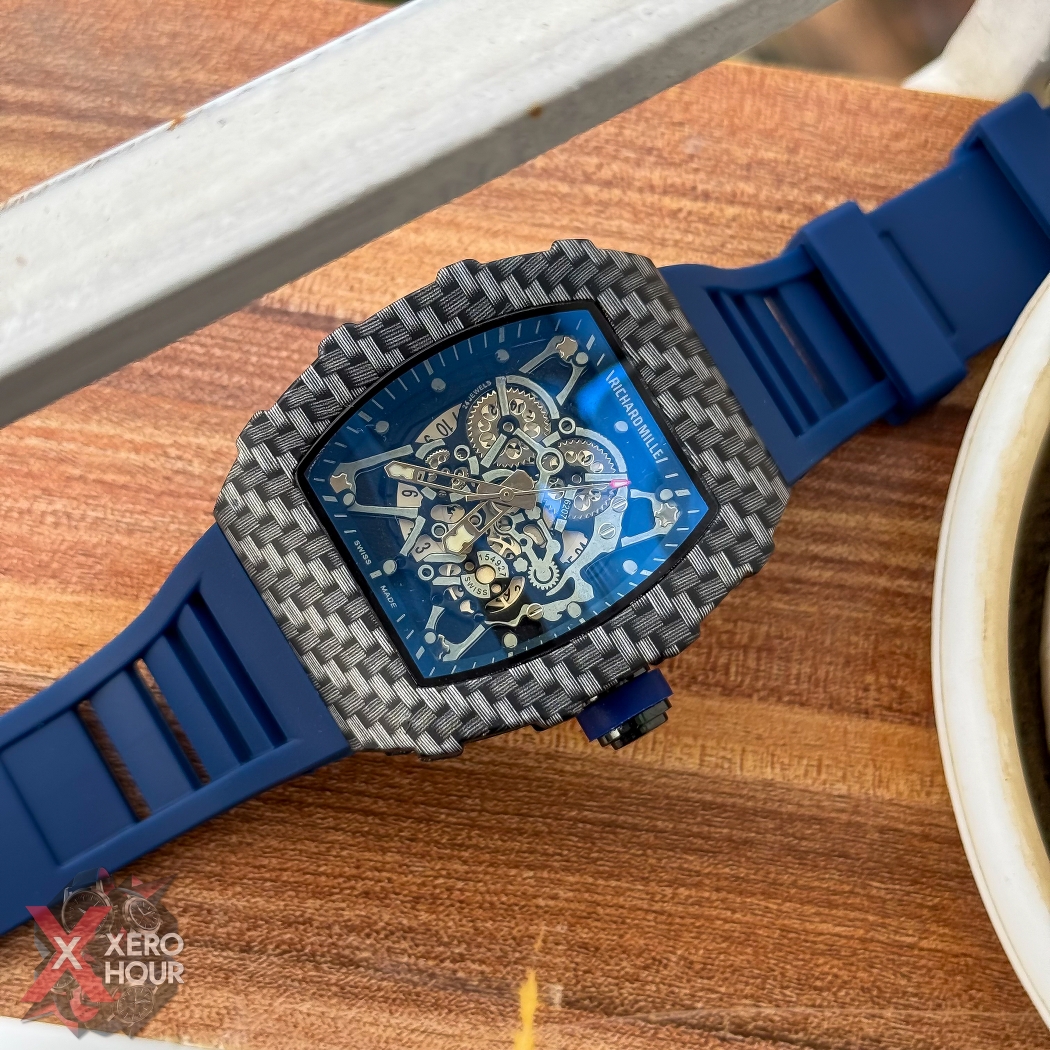 Richard Mille Carbon Edition | Black Dial  Deep Blue Silicon strap_img_7