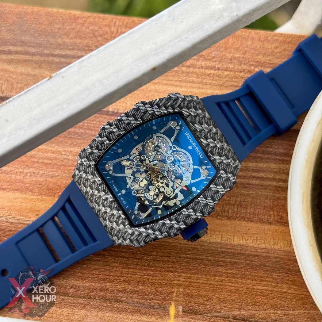 Richard Mille Carbon Edition | Black Dial  Deep Blue Silicon strap_img_8