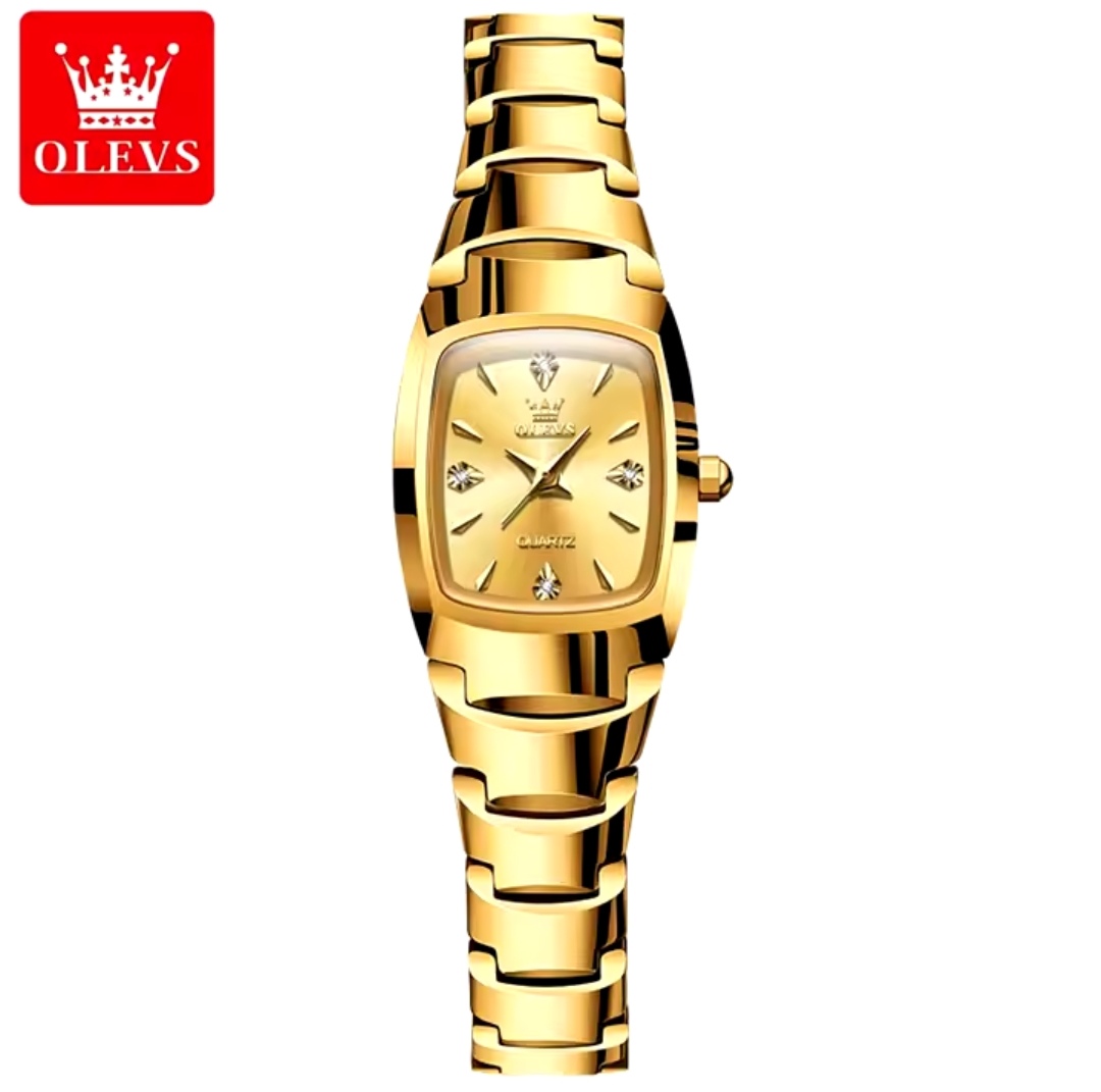 OLEVS 7006 Ladies Chain Watch- Golden Dial- Golden Bezel- Golden Chain- TF Code OL929CF_img_0