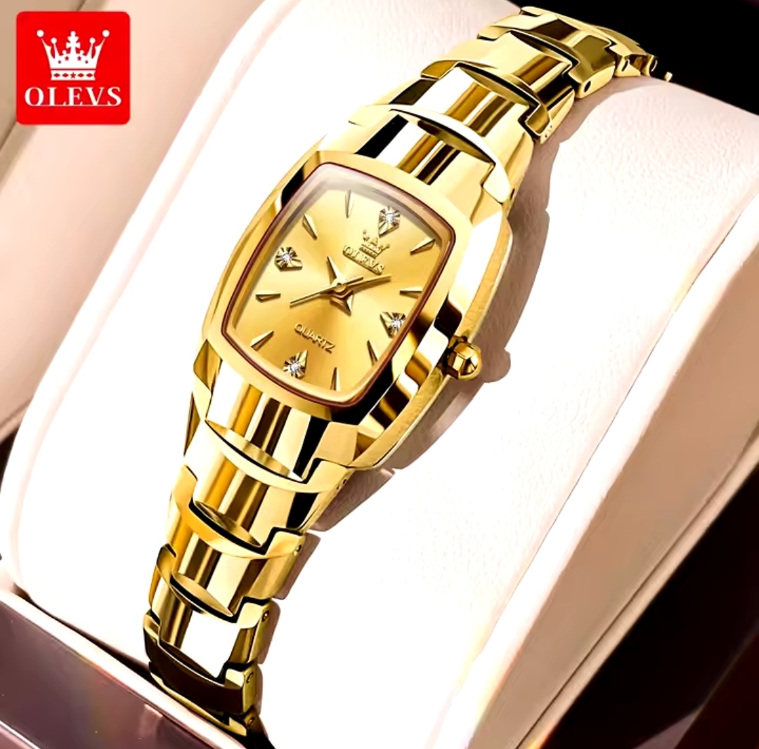 OLEVS 7006 Ladies Chain Watch- Golden Dial- Golden Bezel- Golden Chain- TF Code OL929CF_img_7