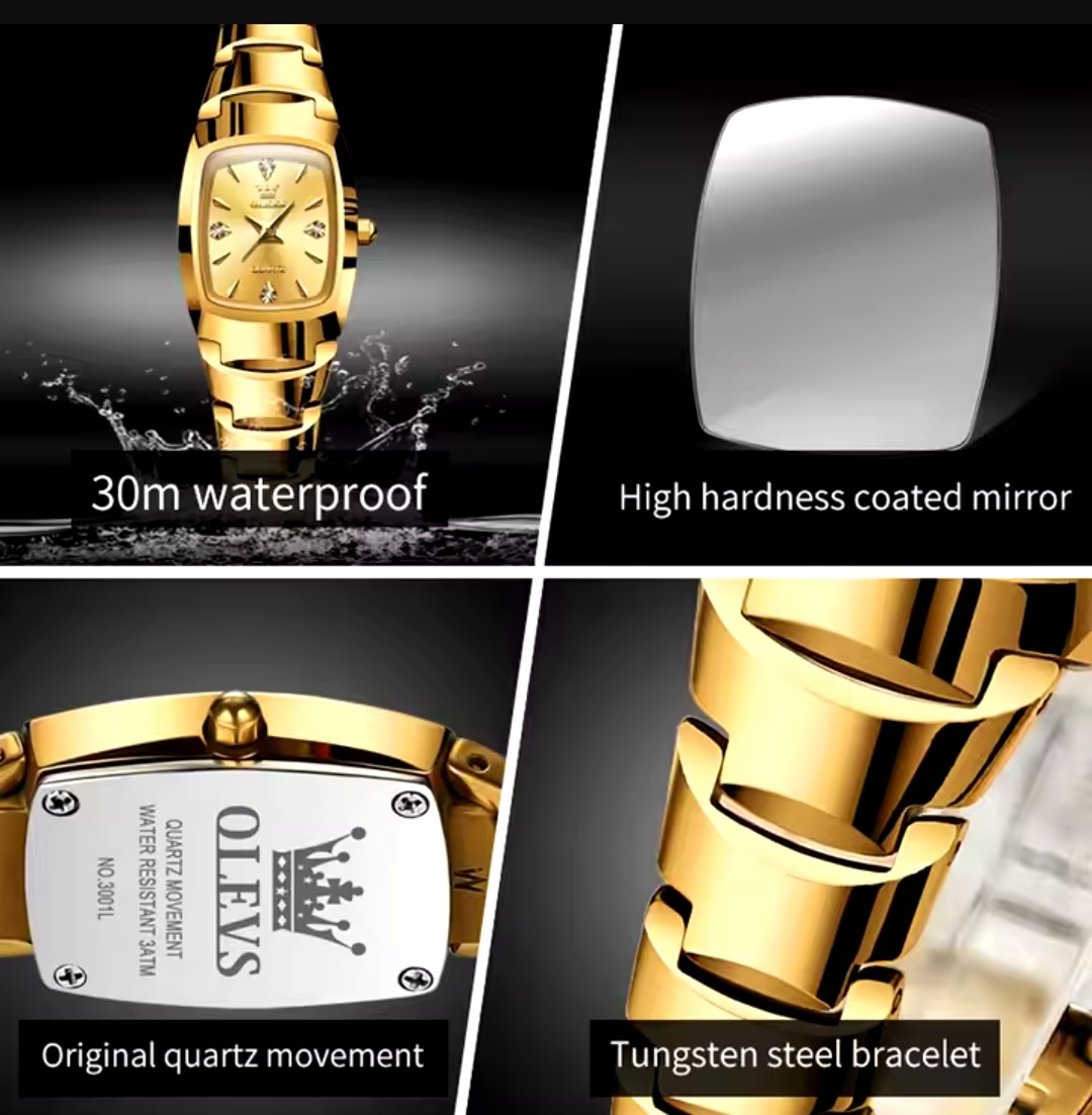OLEVS 7006 Ladies Chain Watch- Golden Dial- Golden Bezel- Golden Chain- TF Code OL929CF_img_8