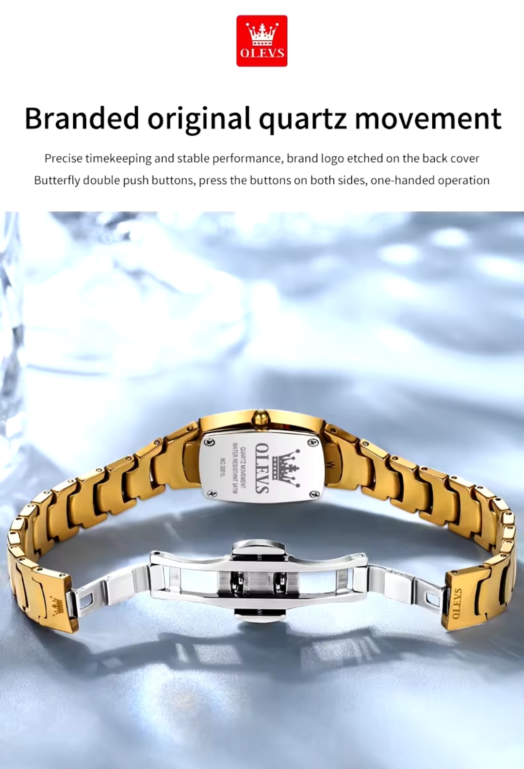 OLEVS 7006 Ladies Chain Watch- Golden Dial- Golden Bezel- Golden Chain- TF Code OL929CF_img_10