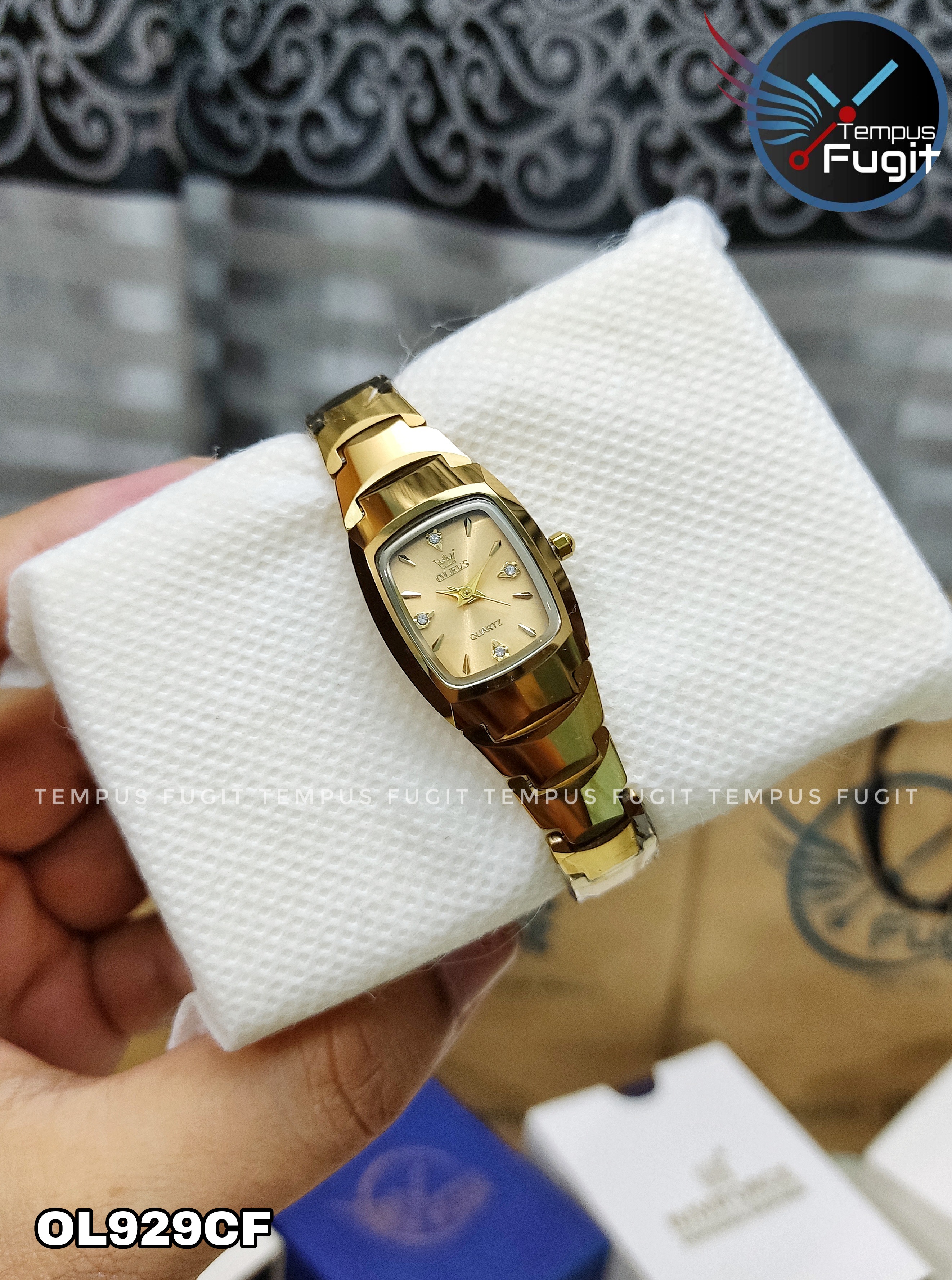 OLEVS 7006 Ladies Chain Watch- Golden Dial- Golden Bezel- Golden Chain- TF Code OL929CF_img_11